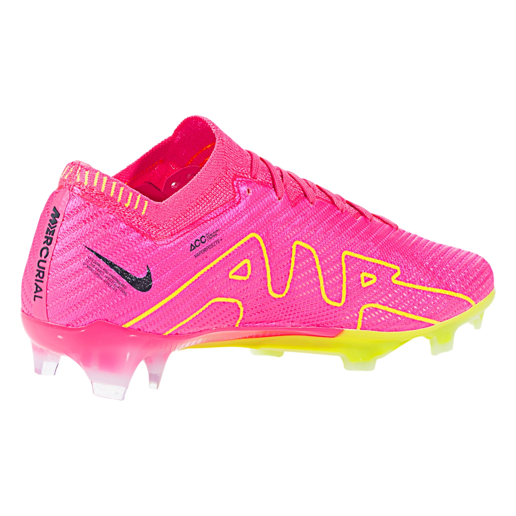 Nike Air Zoom Mercurial Vapor 15 Elite FG Soccer Cleat - Pink/Yellow/Dark Grey - Image 5