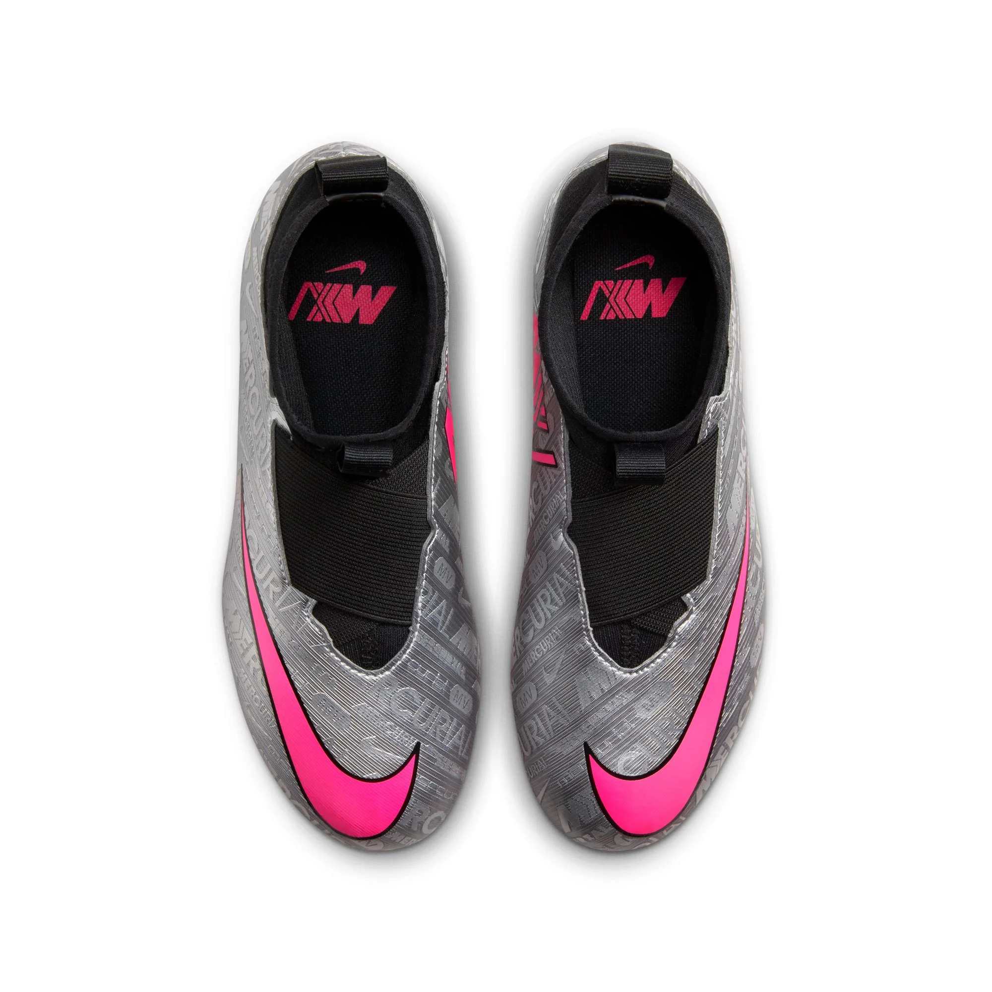 Nike Jr. Zoom Mercurial Superfly 9 Academy FG/MG - Metallic Silver/Black/Volt/Hyper Pink - Image 3