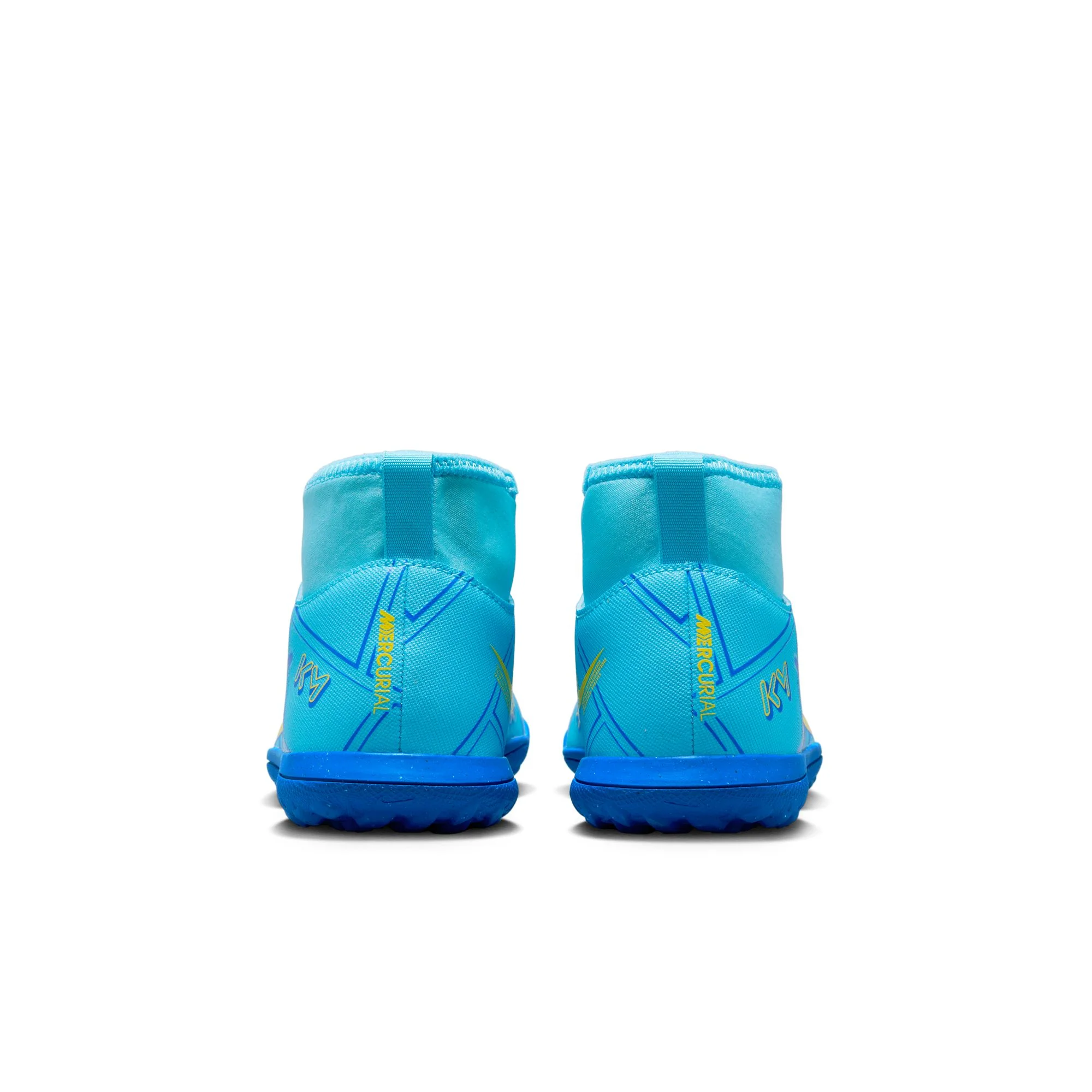 Nike Junior Mercurial Superfly 9 Club KM TF Soccer Cleat - Baltic Blue/White - Image 5