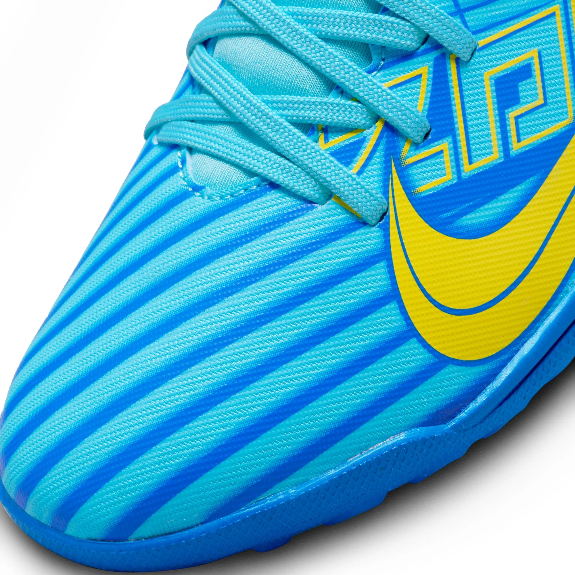 Nike Junior Mercurial Superfly 9 Club KM TF Soccer Cleat - Baltic Blue/White - Image 7
