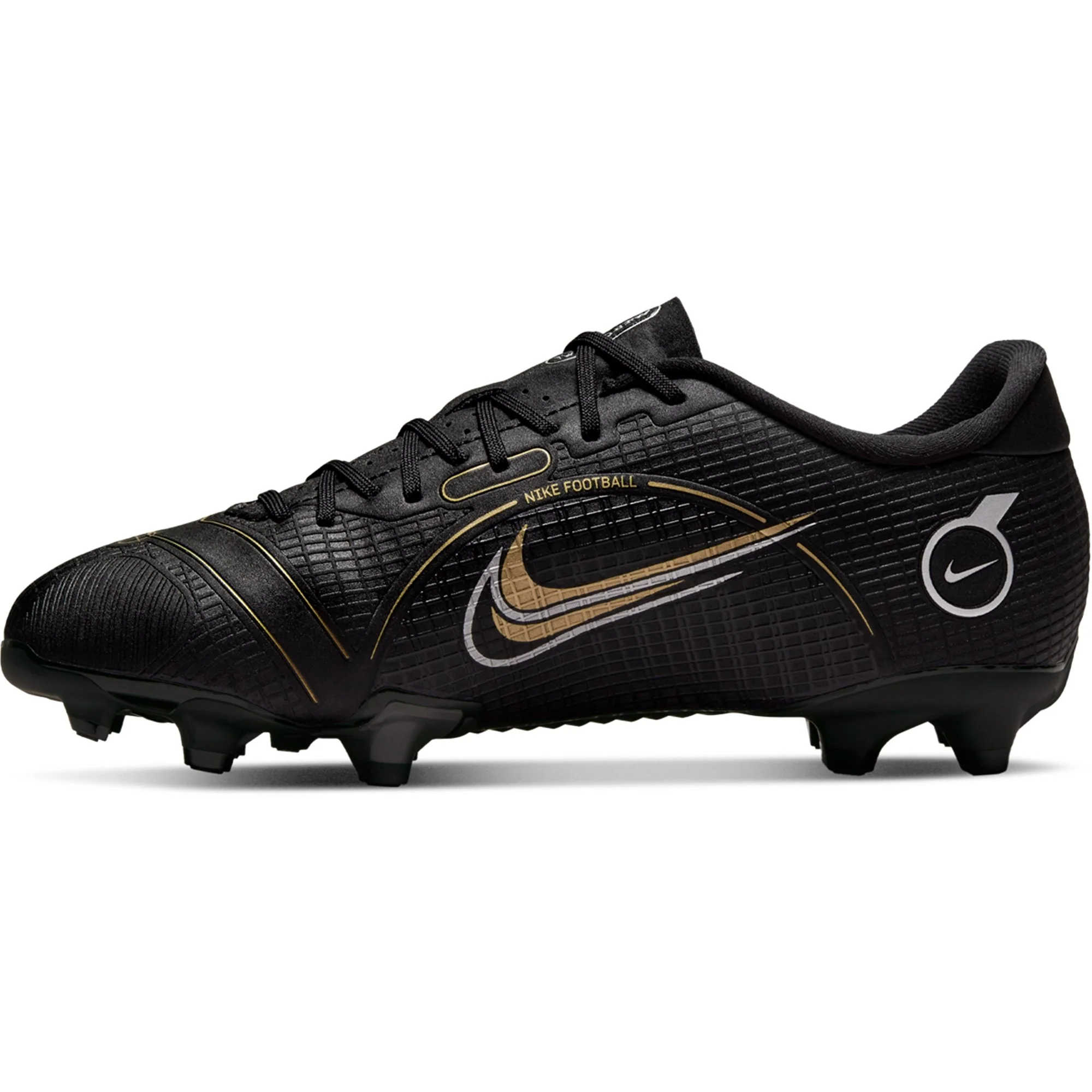 Nike Junior Mercurial Vapor 14 Academy FG/MG Soccer Cleats - Black/Metallic Gold/Metallic Silver - Image 2