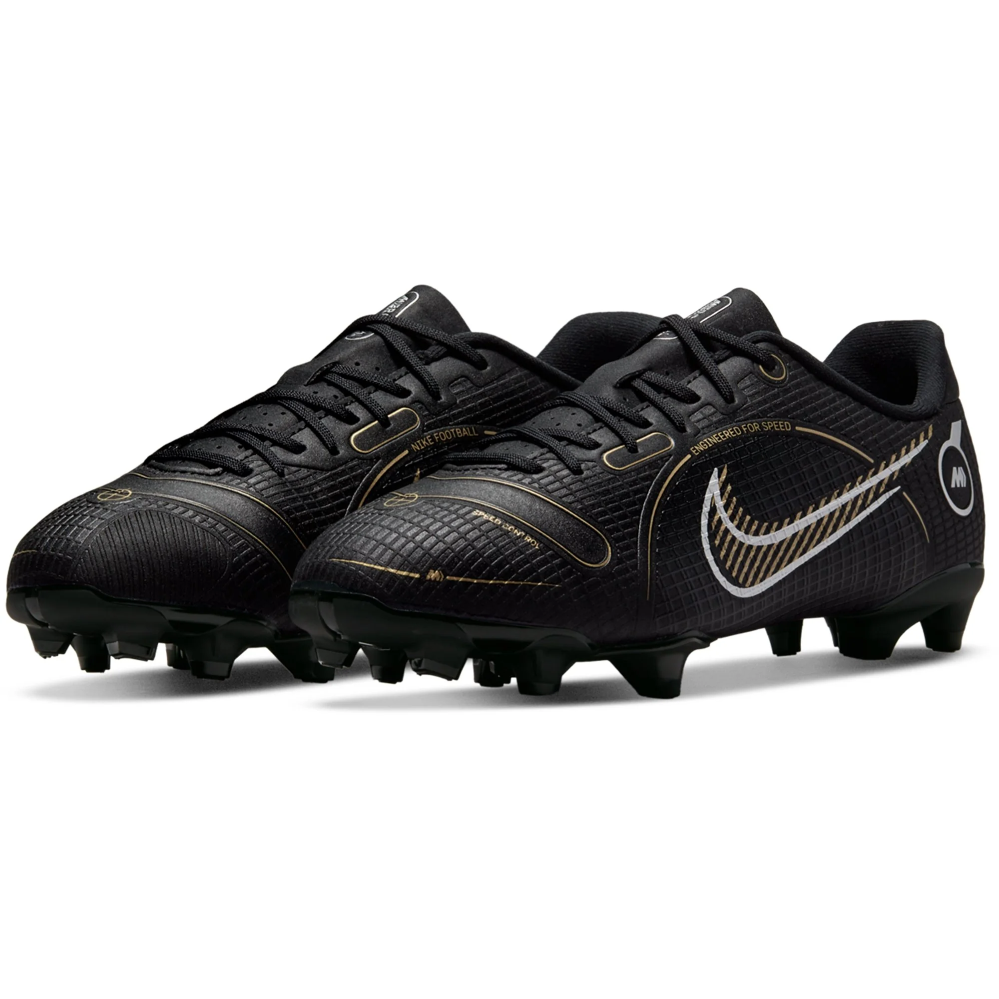 Nike Junior Mercurial Vapor 14 Academy FG/MG Soccer Cleats - Black/Metallic Gold/Metallic Silver - Image 4