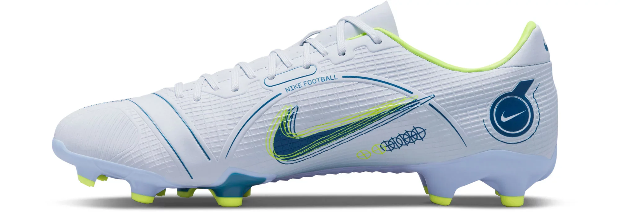 Nike Junior Mercurial Vapor 14 Academy FG/MG Soccer Cleats - Grey/Blackened Blue/Light Marine/Laser Blue/Volt - Image 2