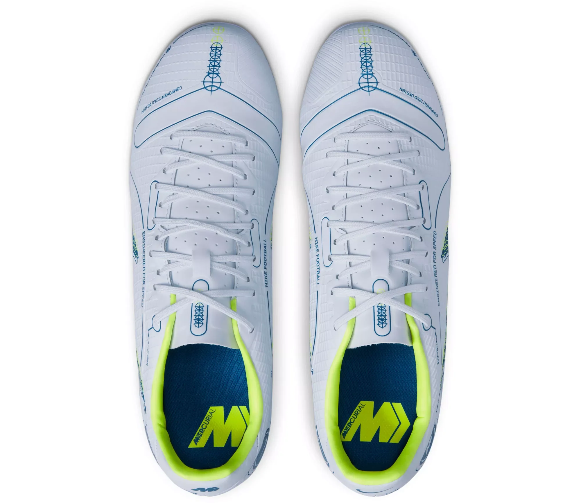 Nike Junior Mercurial Vapor 14 Academy FG/MG Soccer Cleats - Grey/Blackened Blue/Light Marine/Laser Blue/Volt - Image 3