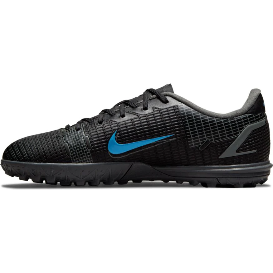 Nike Junior Mercurial Vapor 14 Academy TF Artificial Turf Soccer Shoe - Black/Black/IronGrey - Image 2
