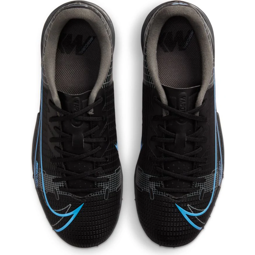 Nike Junior Mercurial Vapor 14 Academy TF Artificial Turf Soccer Shoe - Black/Black/IronGrey - Image 3