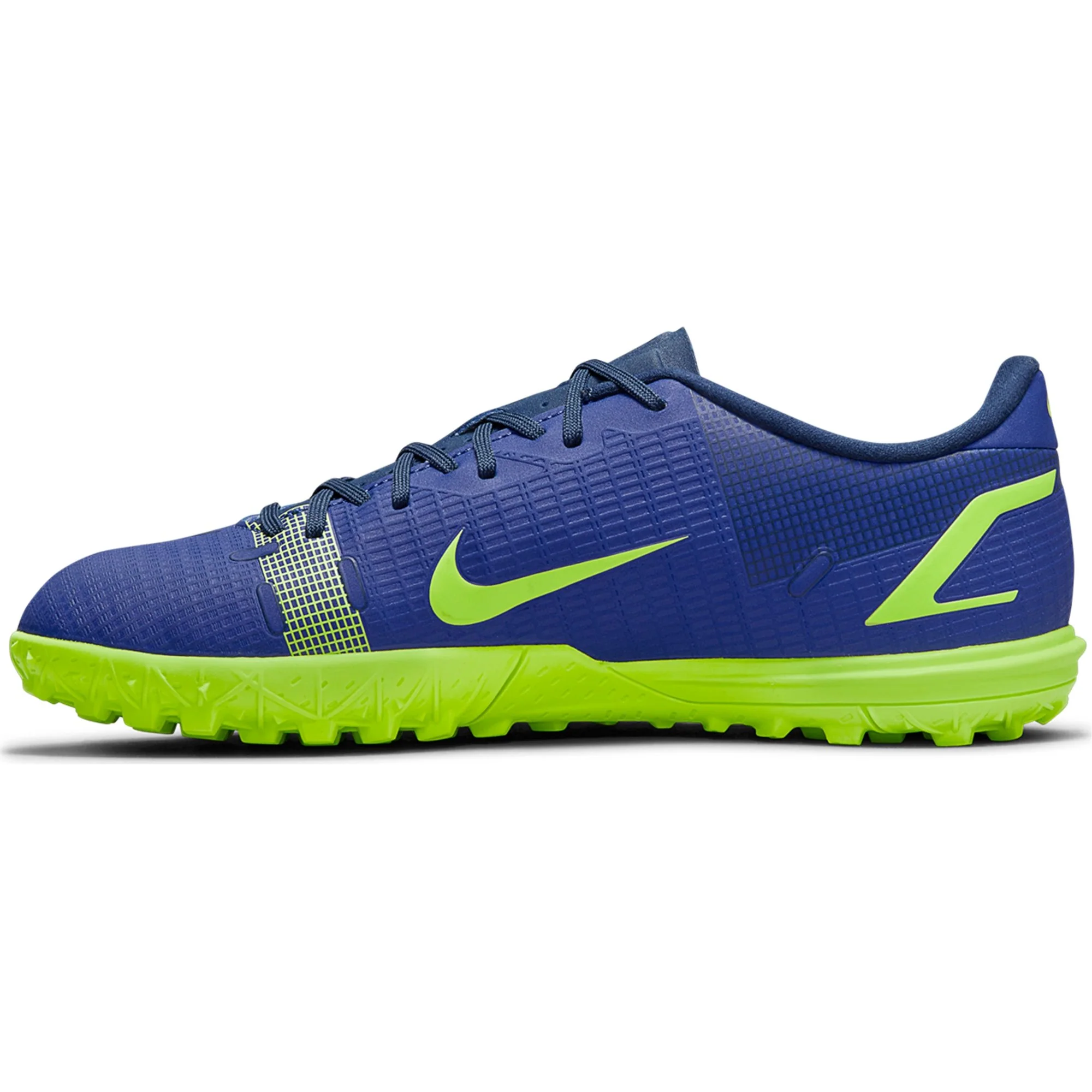 Nike Junior Mercurial Vapor 14 Academy TF Artificial Turf Soccer Shoe - Lapis/Volt/Blue Void - Image 2