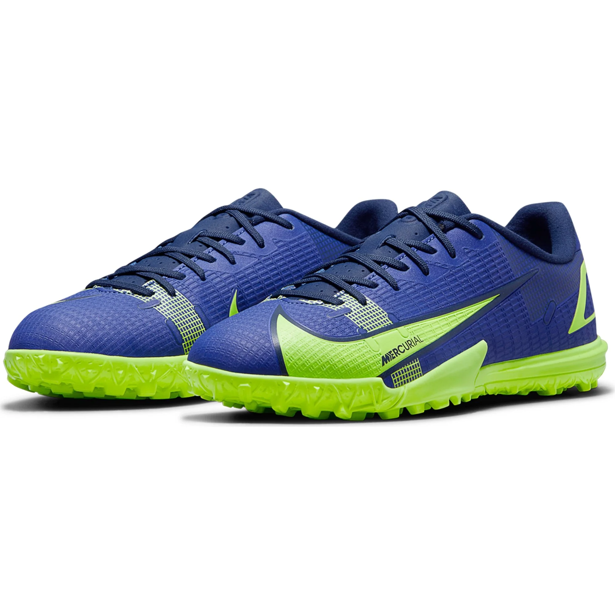 Nike Junior Mercurial Vapor 14 Academy TF Artificial Turf Soccer Shoe - Lapis/Volt/Blue Void - Image 4