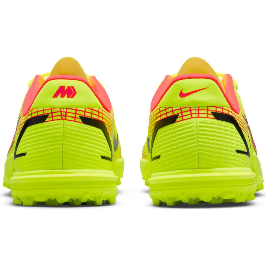 Nike Junior Mercurial Vapor 14 Academy TF Artificial Turf Soccer Shoe - Volt/Black/BrightCrimson - Image 5