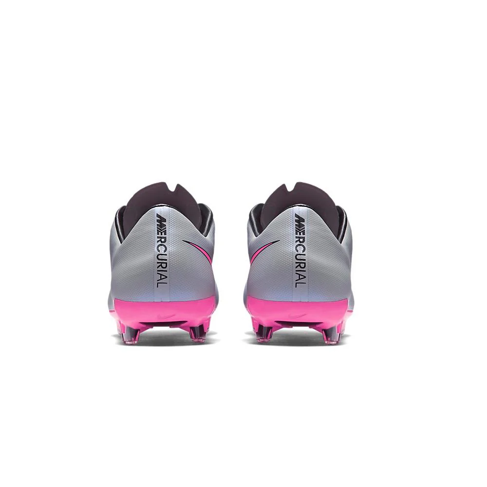 Nike Junior Mercurial Vapor X FG JR Firm Ground Soccer Cleat- Wolf Grey/Hyper Pink - Image 4
