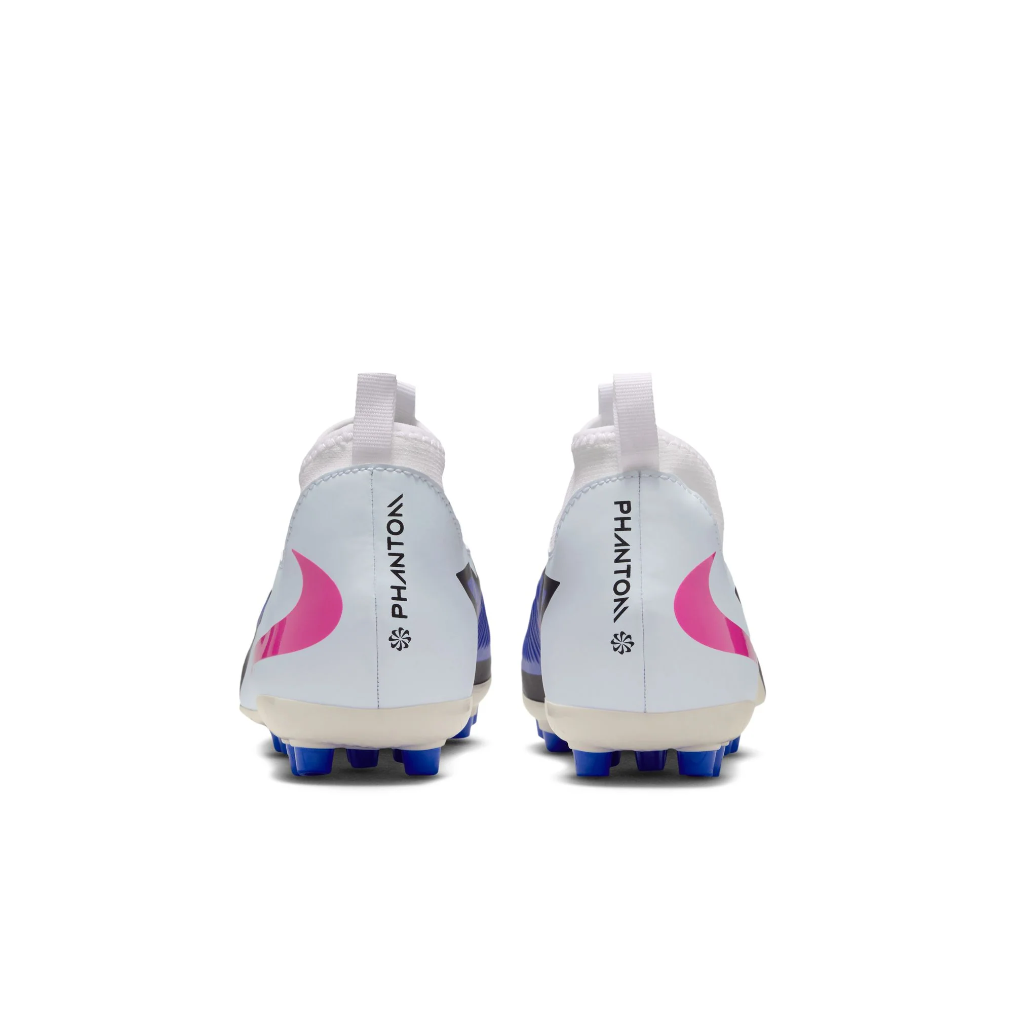 Nike Junior Phantom 6 High Academy FG Firm Ground Soccer Cleats- Racer Blue/Pink Blast/White - Image 5