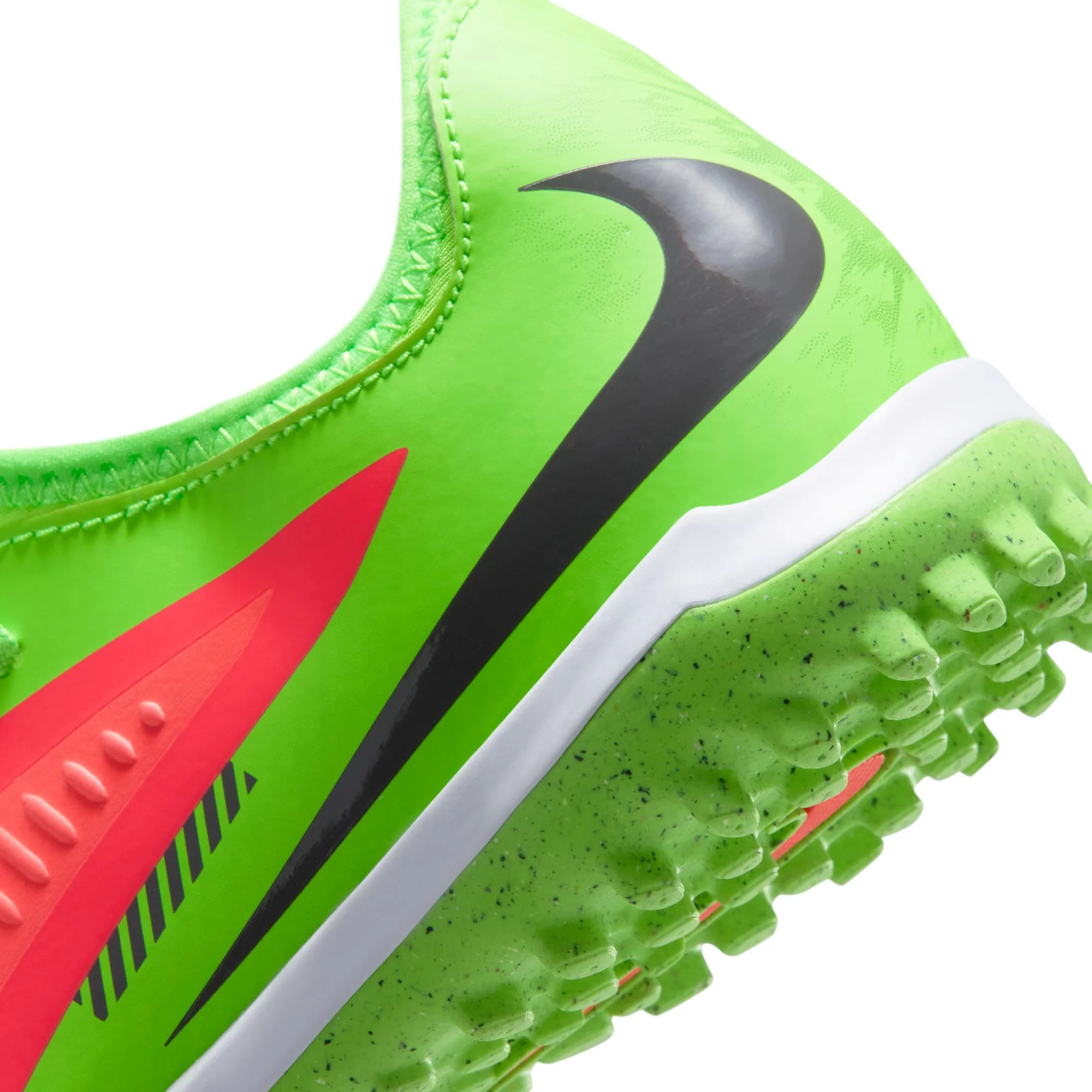 Nike Junior Phantom 6 Low Academy "Erling Haaland" TF Turf Soccer Cleats -Hot Punch/Black/Green Strike - Image 8