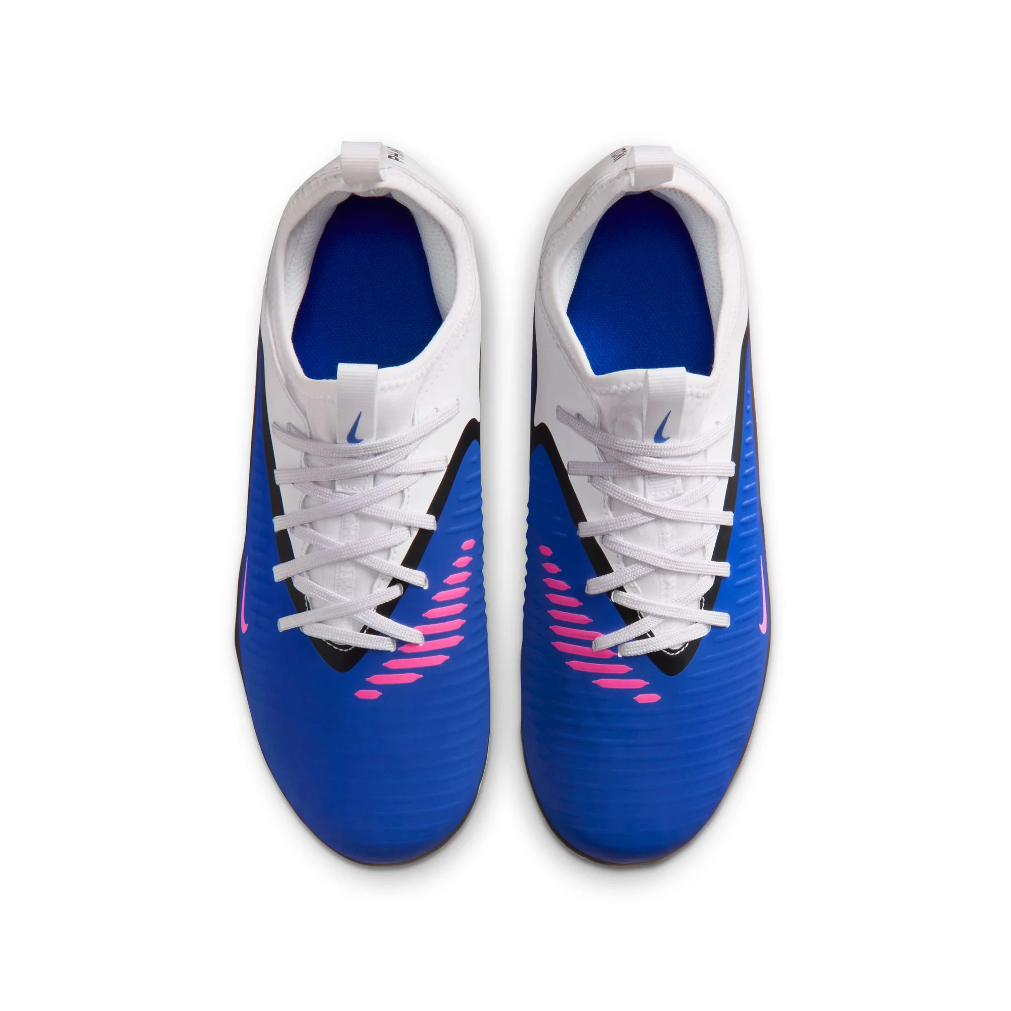 Nike Junior Phantom 6 Low Academy FG Firm Ground Soccer Cleats-Racer Blue/Pink Blast/White - Image 3
