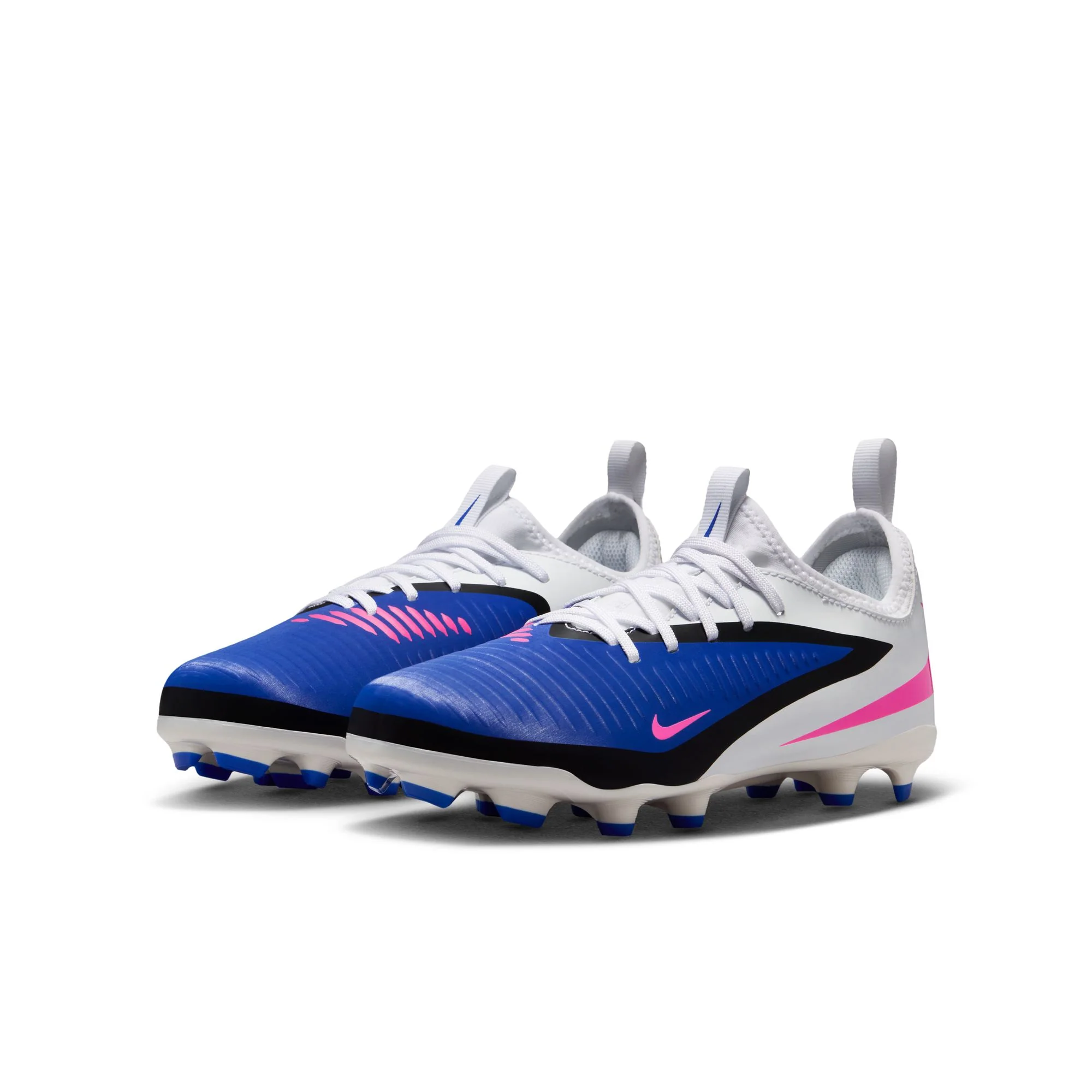 Nike Junior Phantom 6 Low Academy FG Firm Ground Soccer Cleats-Racer Blue/Pink Blast/White - Image 4