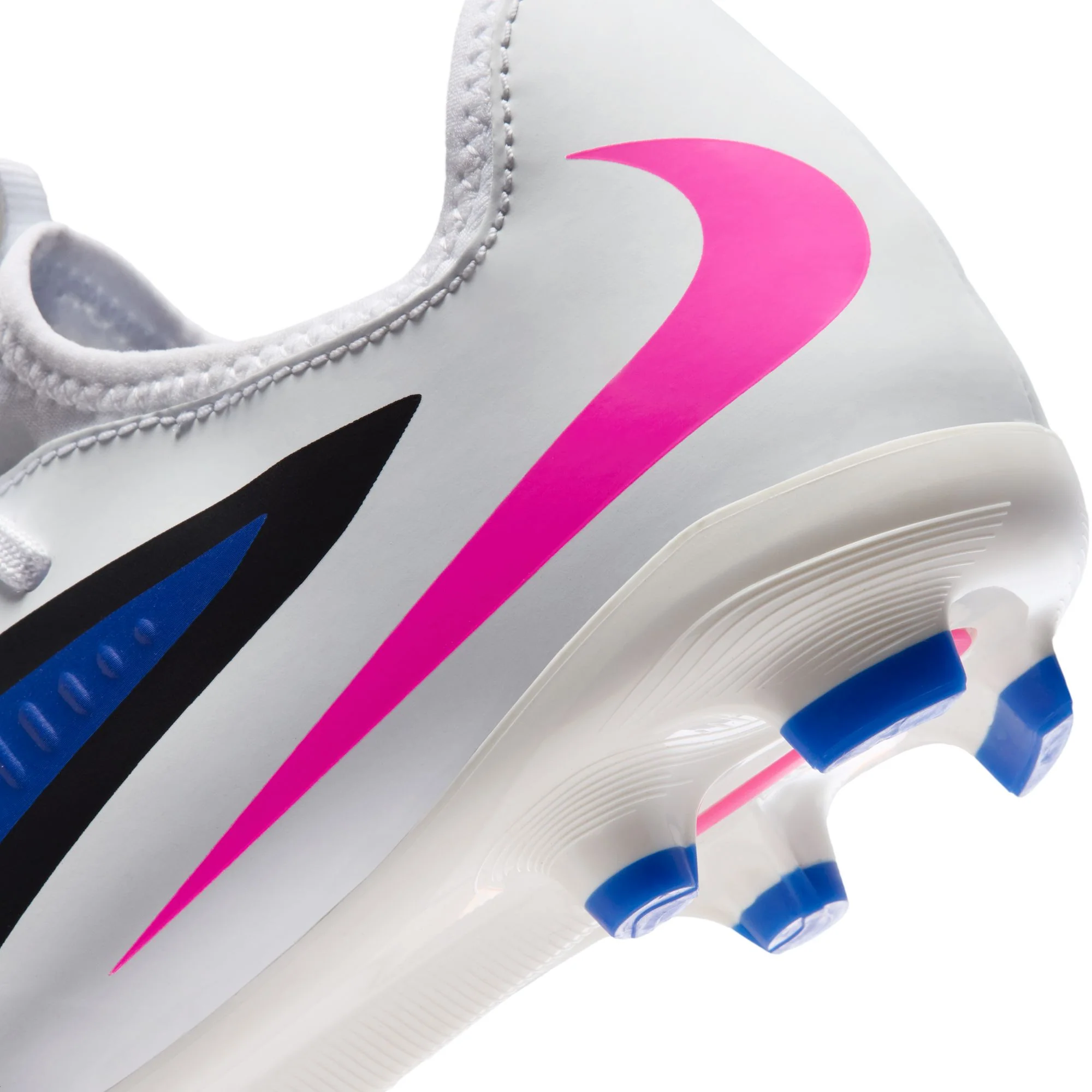 Nike Junior Phantom 6 Low Academy FG Firm Ground Soccer Cleats-Racer Blue/Pink Blast/White - Image 8