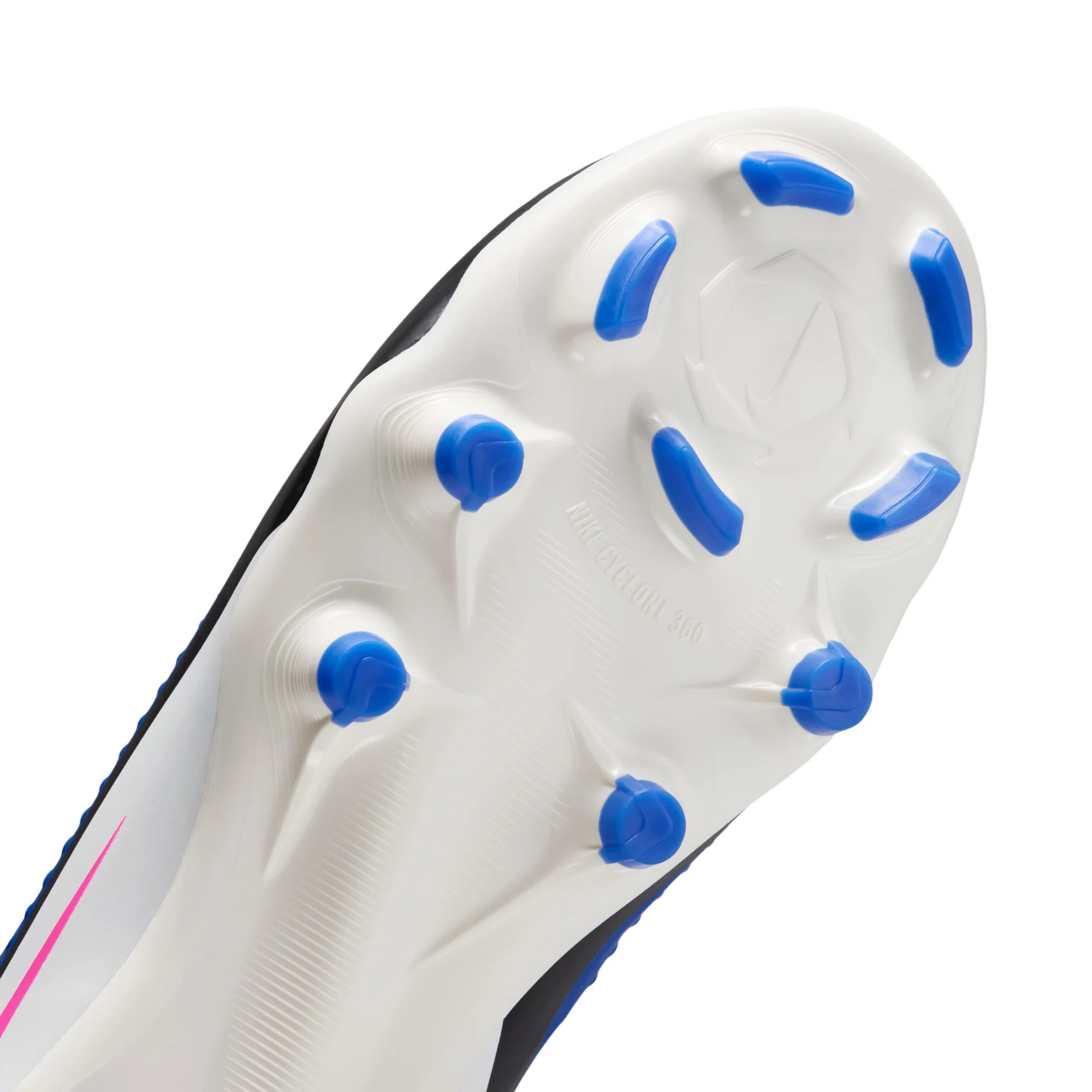 Nike Junior Phantom 6 Low Academy FG Firm Ground Soccer Cleats-Racer Blue/Pink Blast/White - Image 9