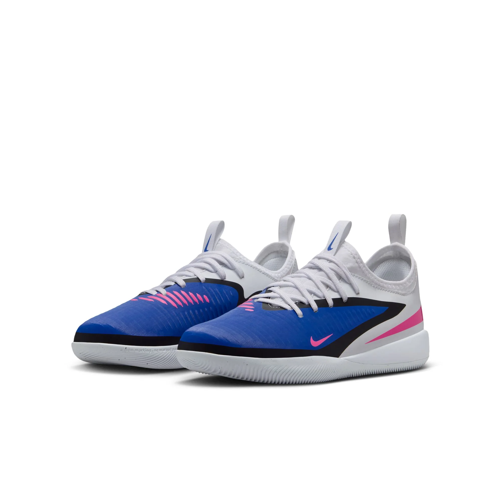 Nike Junior Phantom 6 Low Academy IN Indoor/Court Soccer Shoes-Racer Blue/Pink Blast/White - Image 4