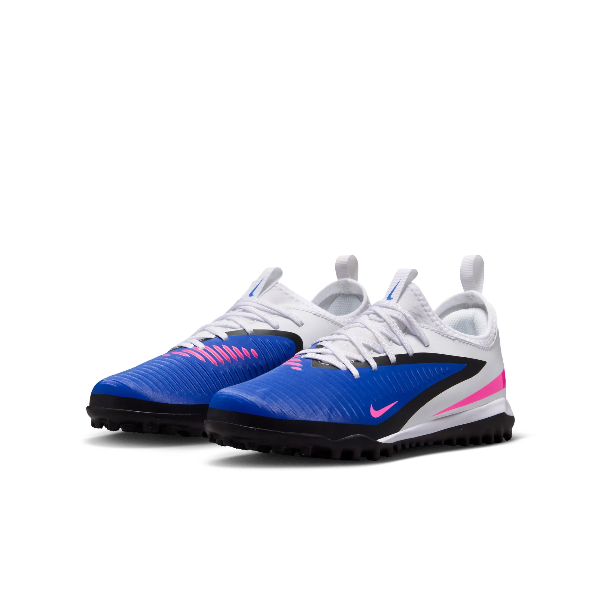 Nike Junior Phantom 6 Low Academy TF Turf Soccer Cleats- Racer Blue/Pink Blast/White - Image 4