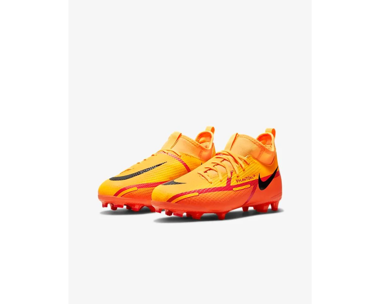 Nike Junior Phantom GT2 Academy DF FG/MG Soccer Cleat-  Laser Orange/Black/Total Orange/Bright Crimson - Image 4