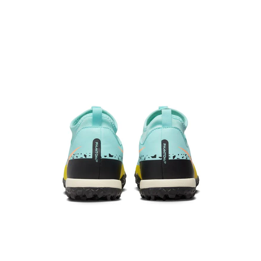 Nike Junior Phantom GT2 Academy TF DF Artificial Turf Soccer Shoe - Glacier Ice/Black/Yellow Strike - Image 5