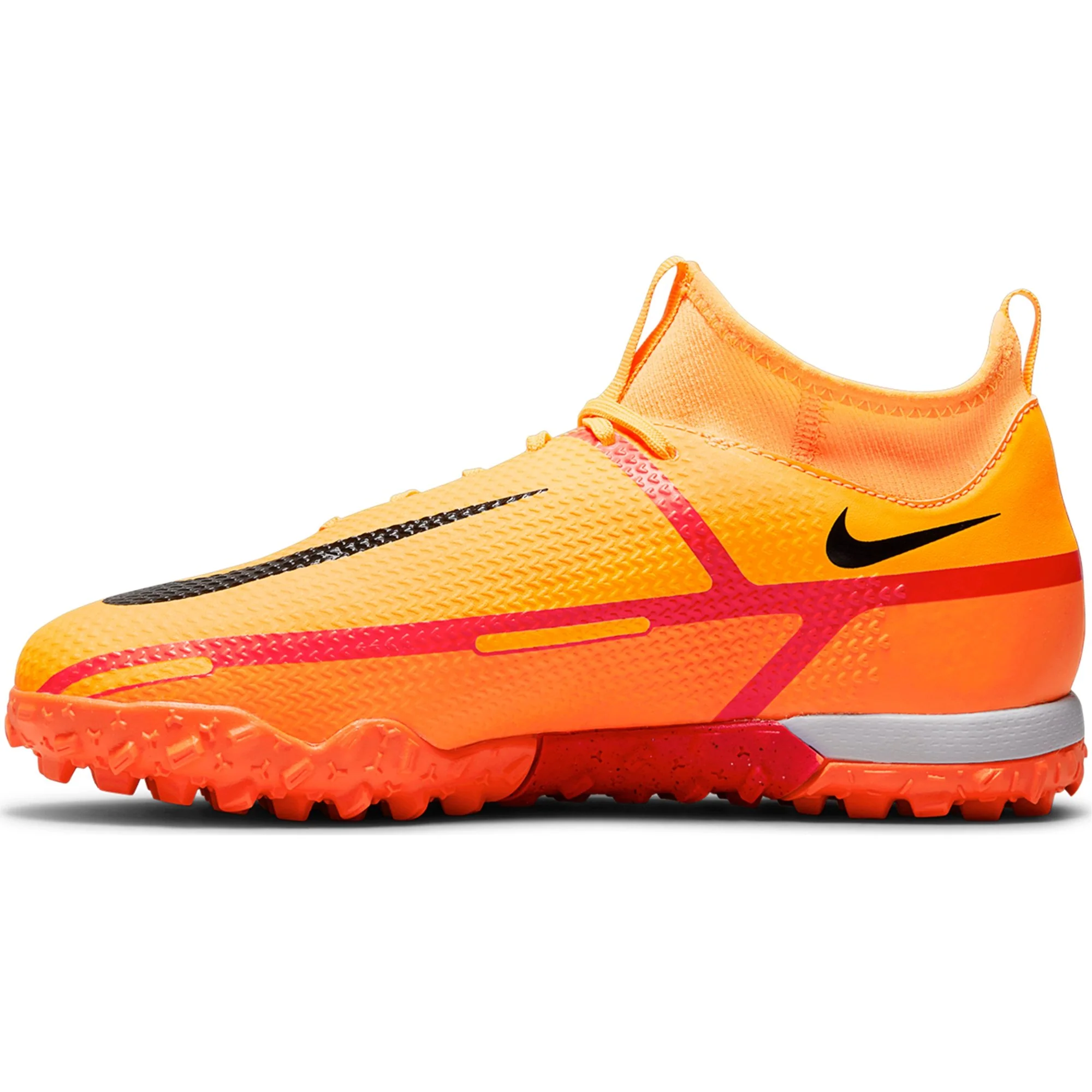 Nike Junior Phantom GT2 Academy TF DF Artificial Turf Soccer Shoe - Laser Orange/Black/Total Orange/Bright Crimson - Image 2