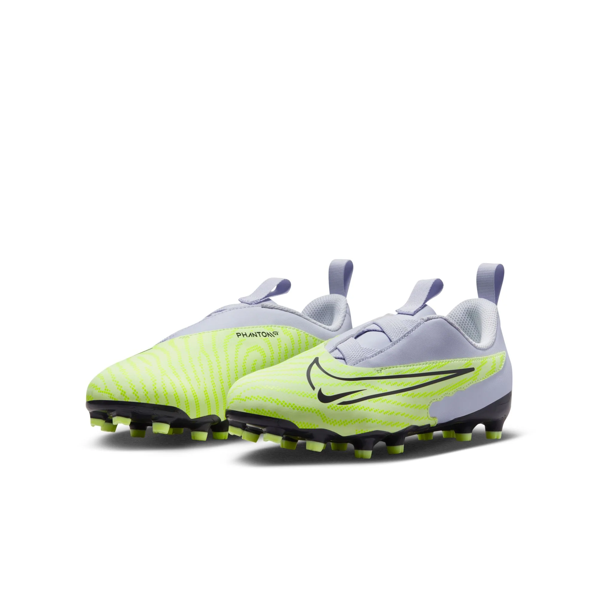 Nike Junior Phantom GX Academy FG/MG Firm Ground Soccer Cleats - Grey/Volt/Grape - Image 4