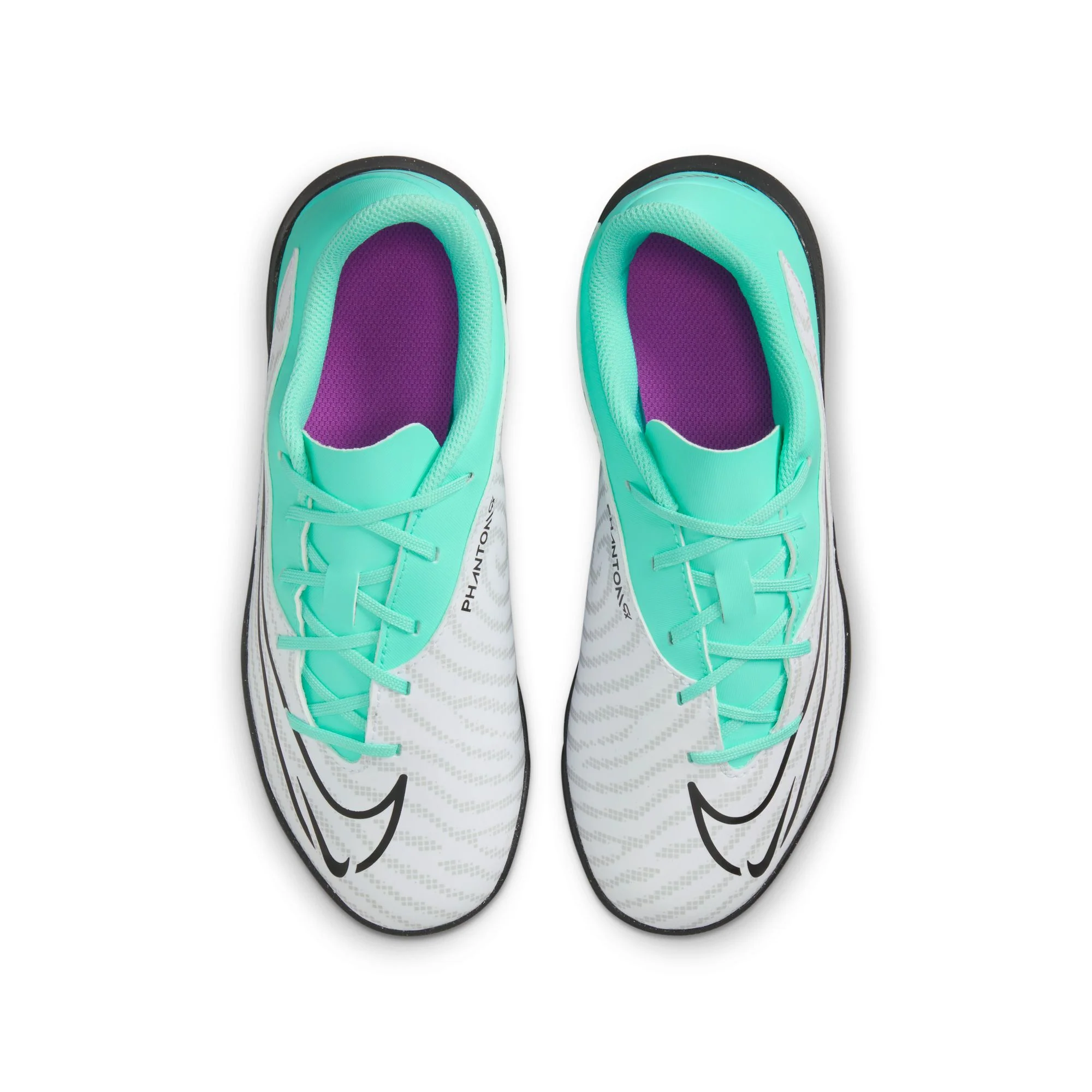 Nike Junior Phantom GX TF Club Turf Soccer Cleat - Hyper Turquoise/Fuchsia Dream/Black/White - Image 3