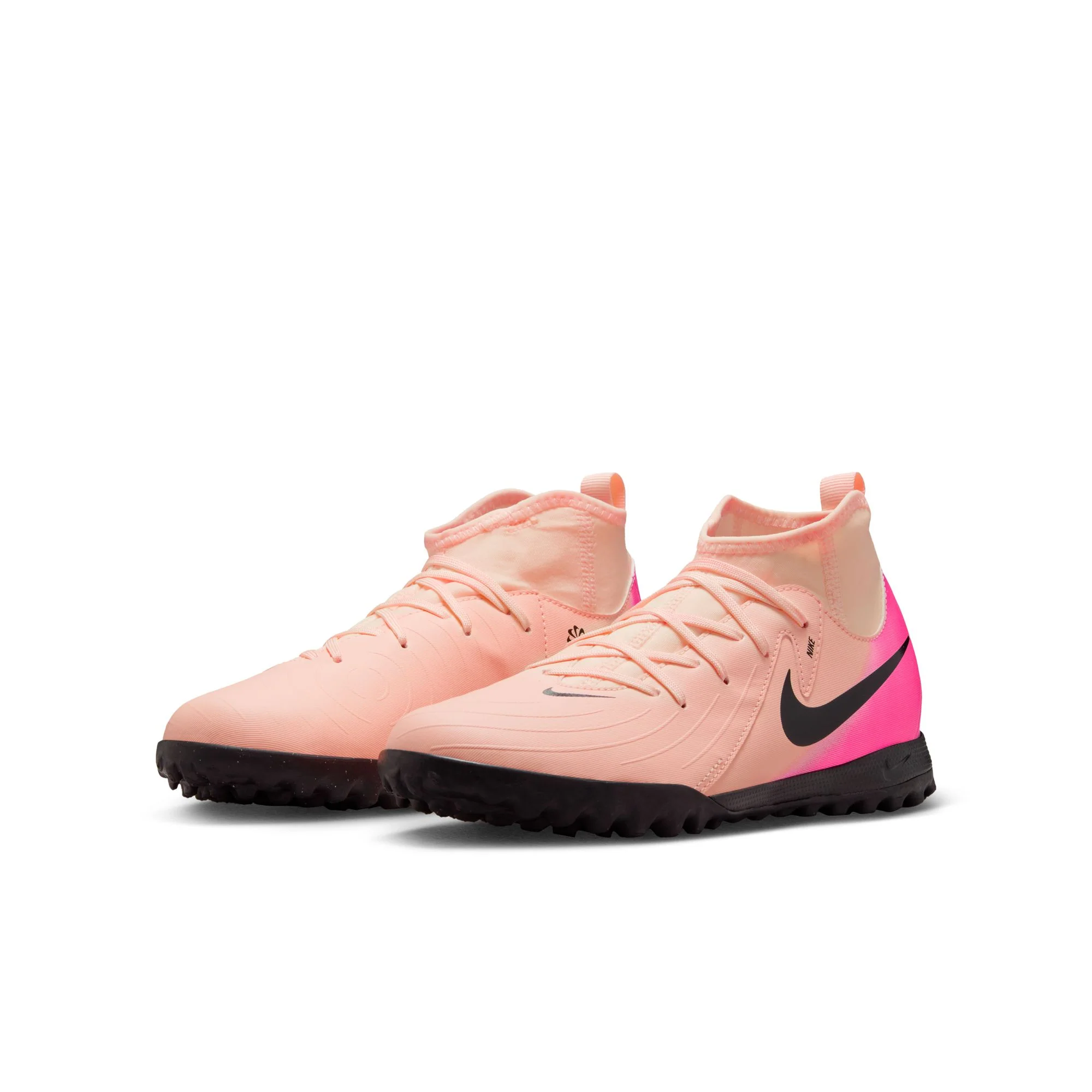 Nike Junior Phantom Luna II Academy TF  Turf Soccer Cleats - Crimson Tint/Black/Pink Blast - Image 3
