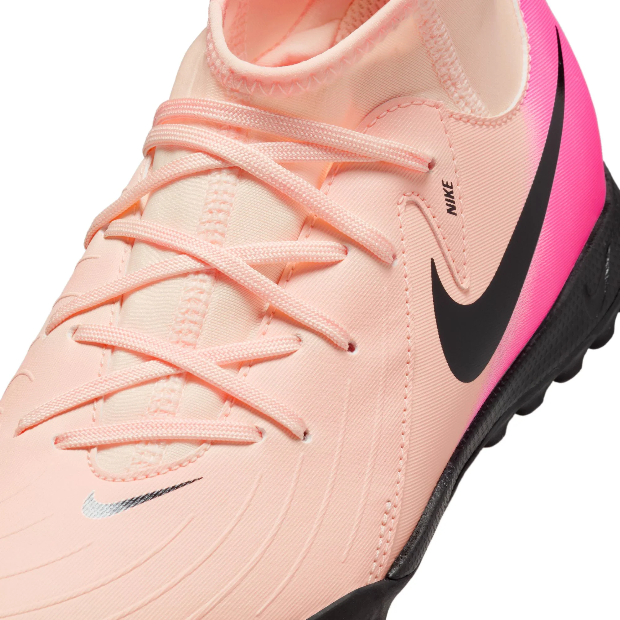 Nike Junior Phantom Luna II Academy TF  Turf Soccer Cleats - Crimson Tint/Black/Pink Blast - Image 7