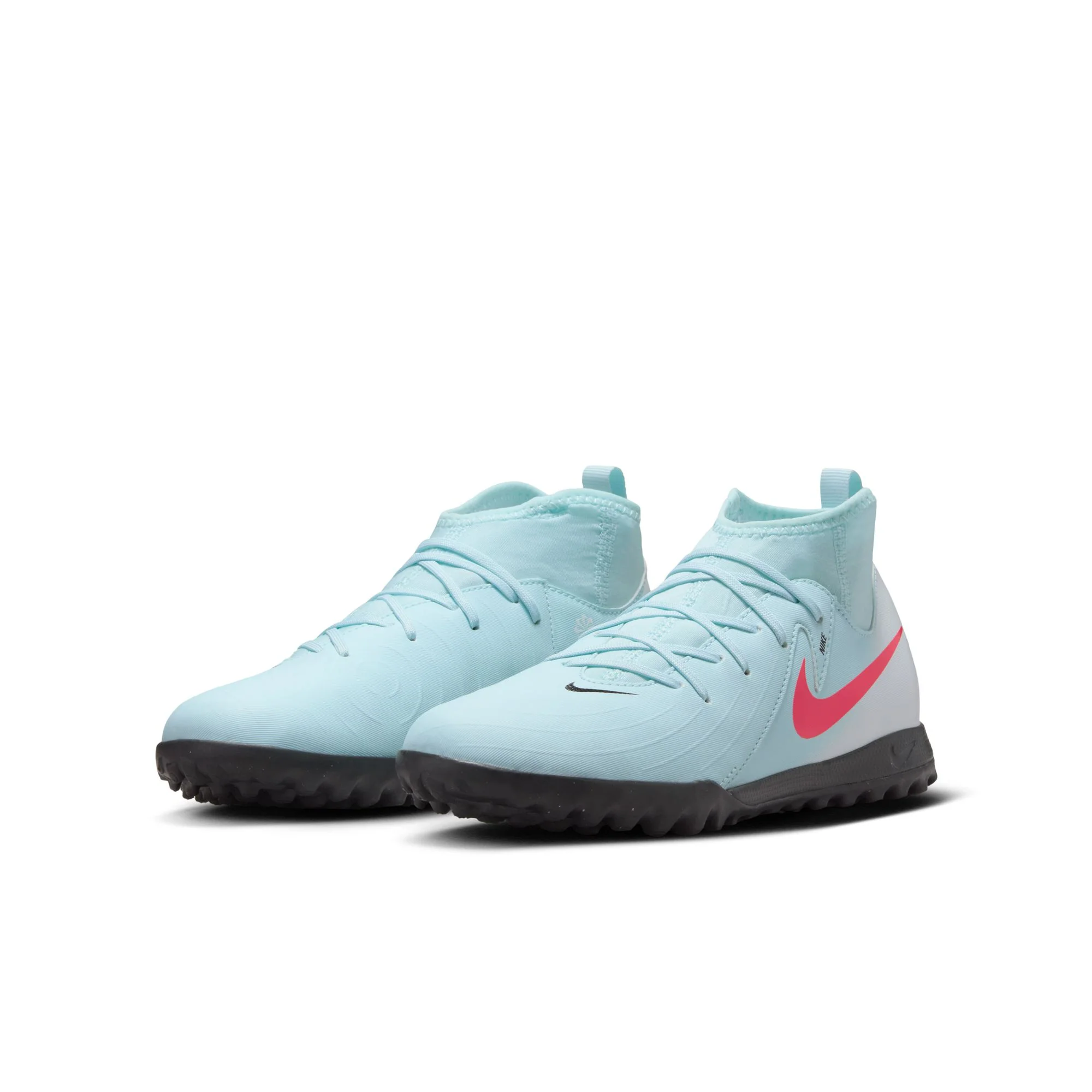 Nike Junior Phantom Luna II Academy TF  Turf Soccer Cleats -  Mint/ Atomic Red-off Noir - Image 4