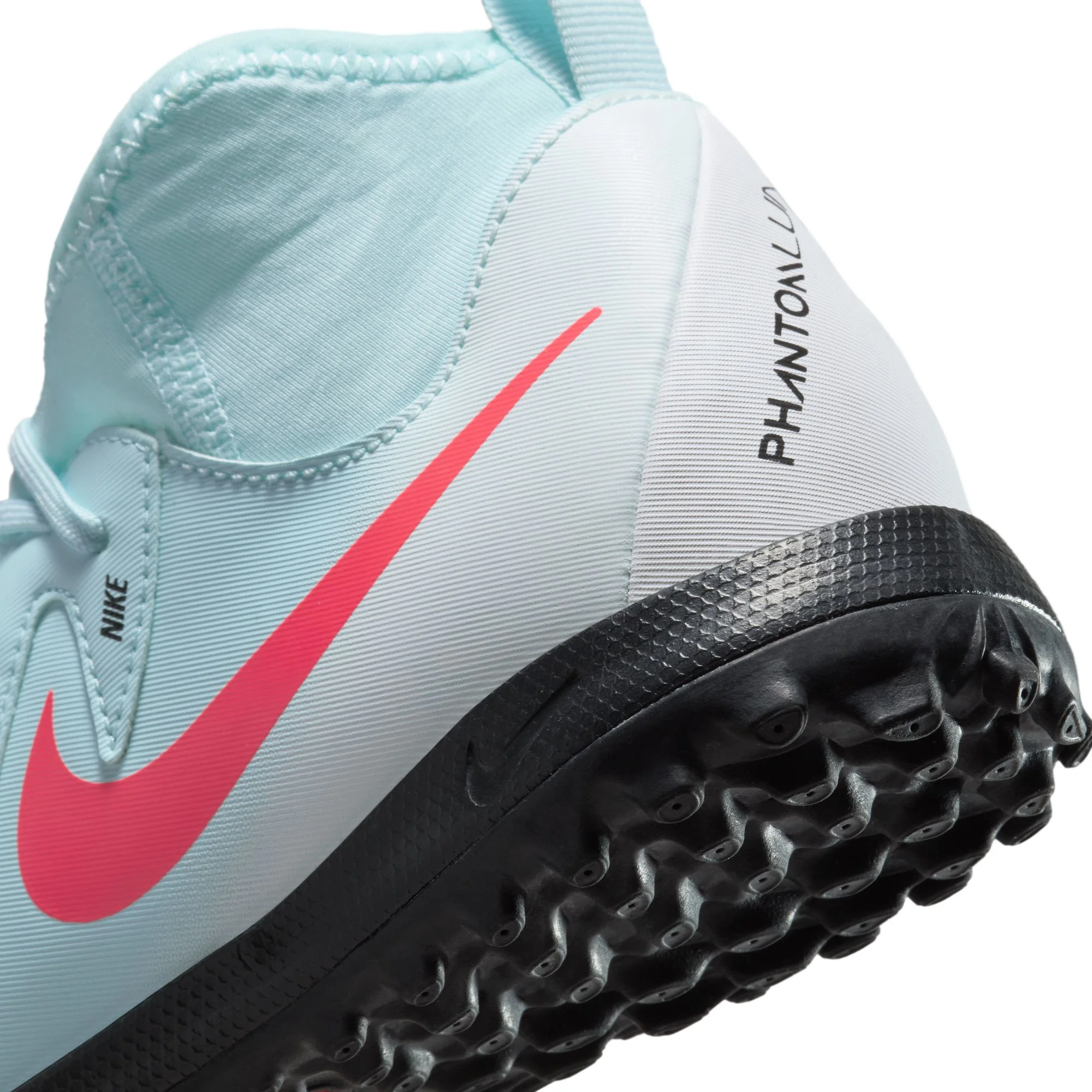 Nike Junior Phantom Luna II Academy TF  Turf Soccer Cleats -  Mint/ Atomic Red-off Noir - Image 8