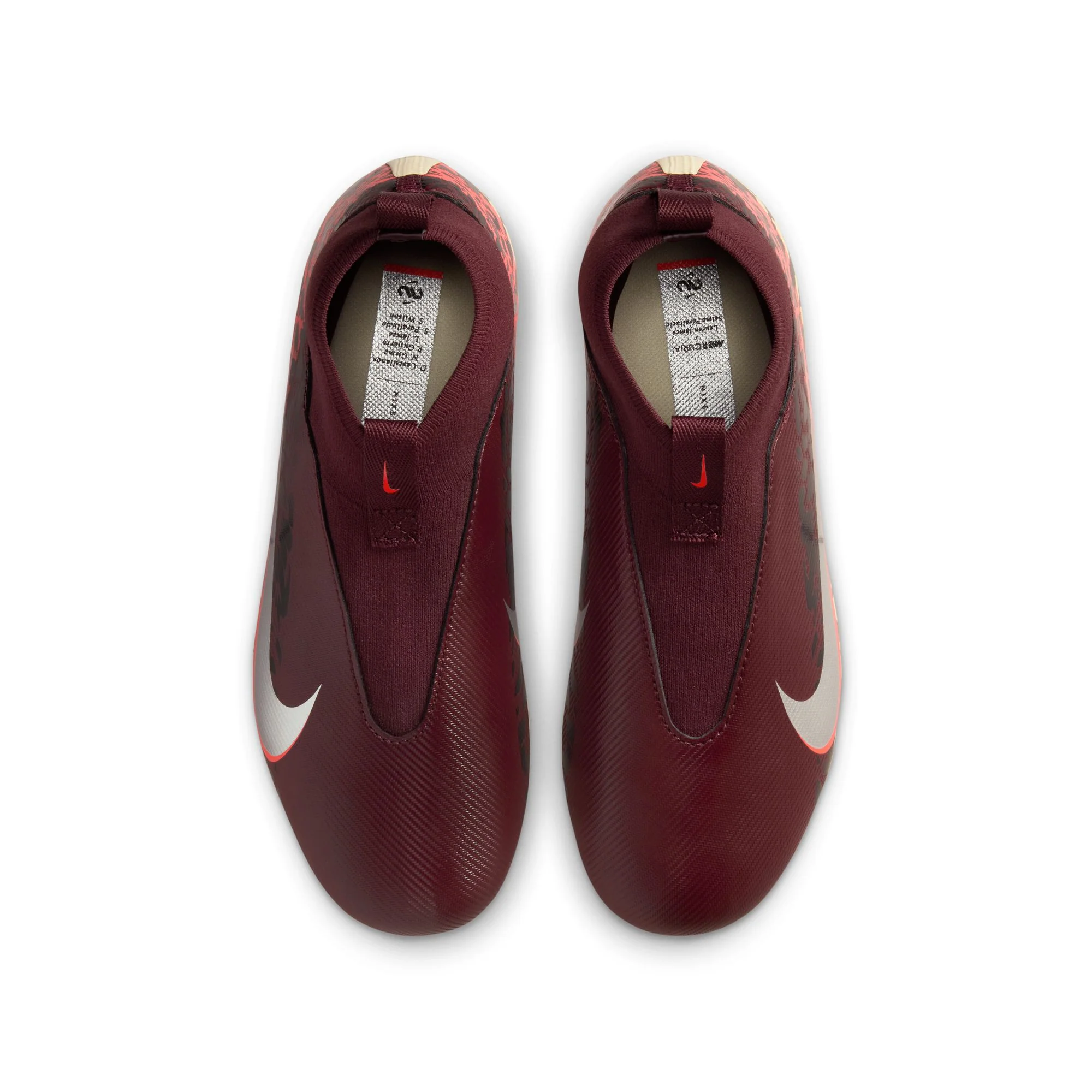 Nike United Junior Zoom Mercurial Superfly 10 Academy FG Firm Ground Soccer Cleats- Burgundy Crush/Metallic Silver - Image 3