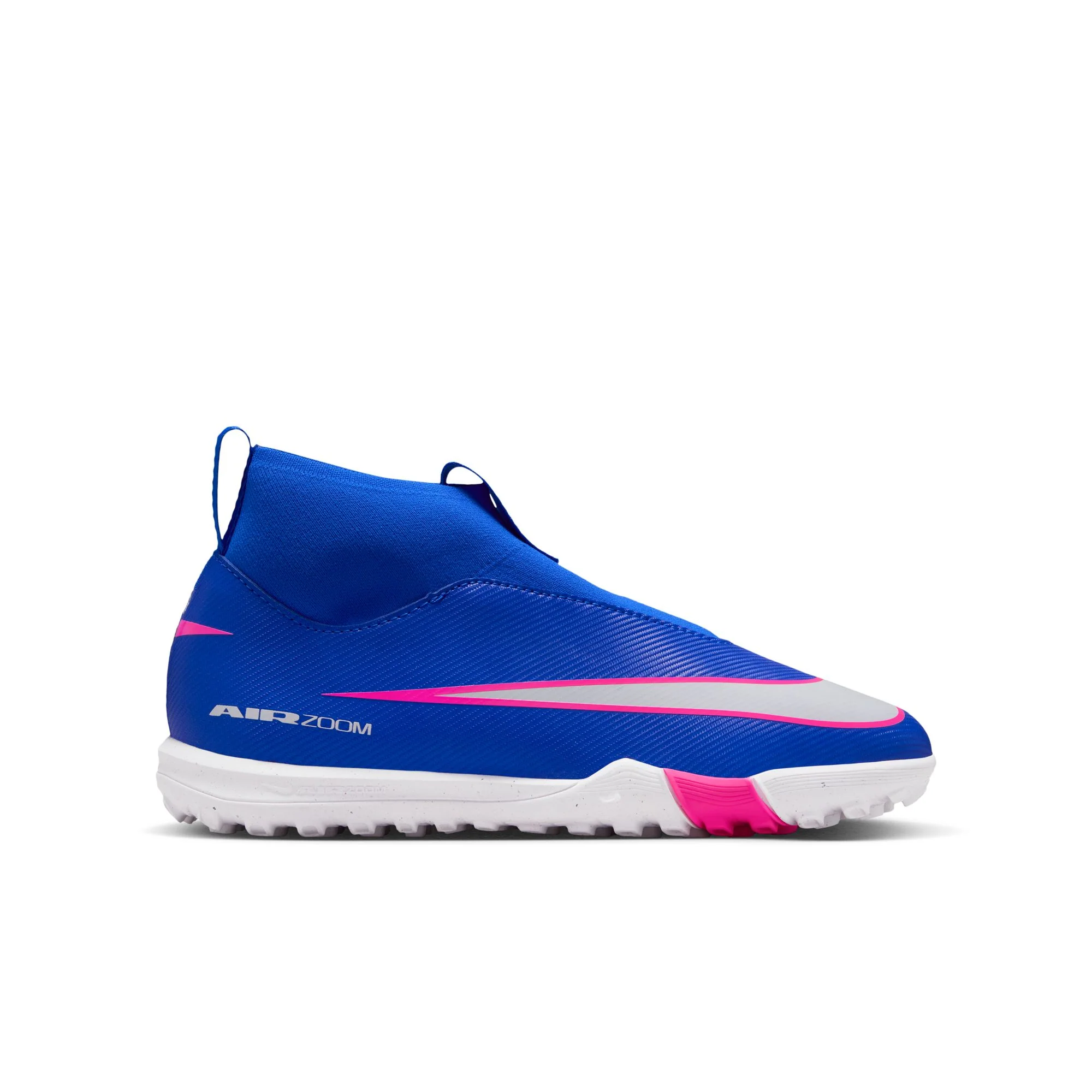 Nike Junior Zoom Mercurial Superfly 10 Academy TF Turf Soccer Cleats- Racer Blue/White