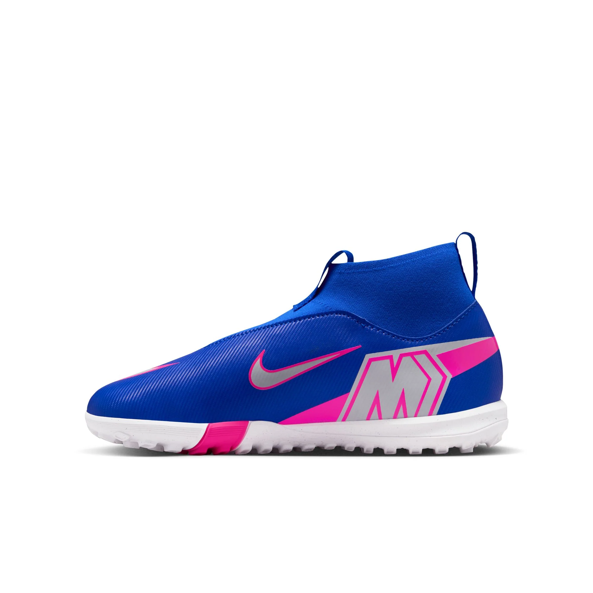 Nike Junior Zoom Mercurial Superfly 10 Academy TF Turf Soccer Cleats- Racer Blue/White - Image 2
