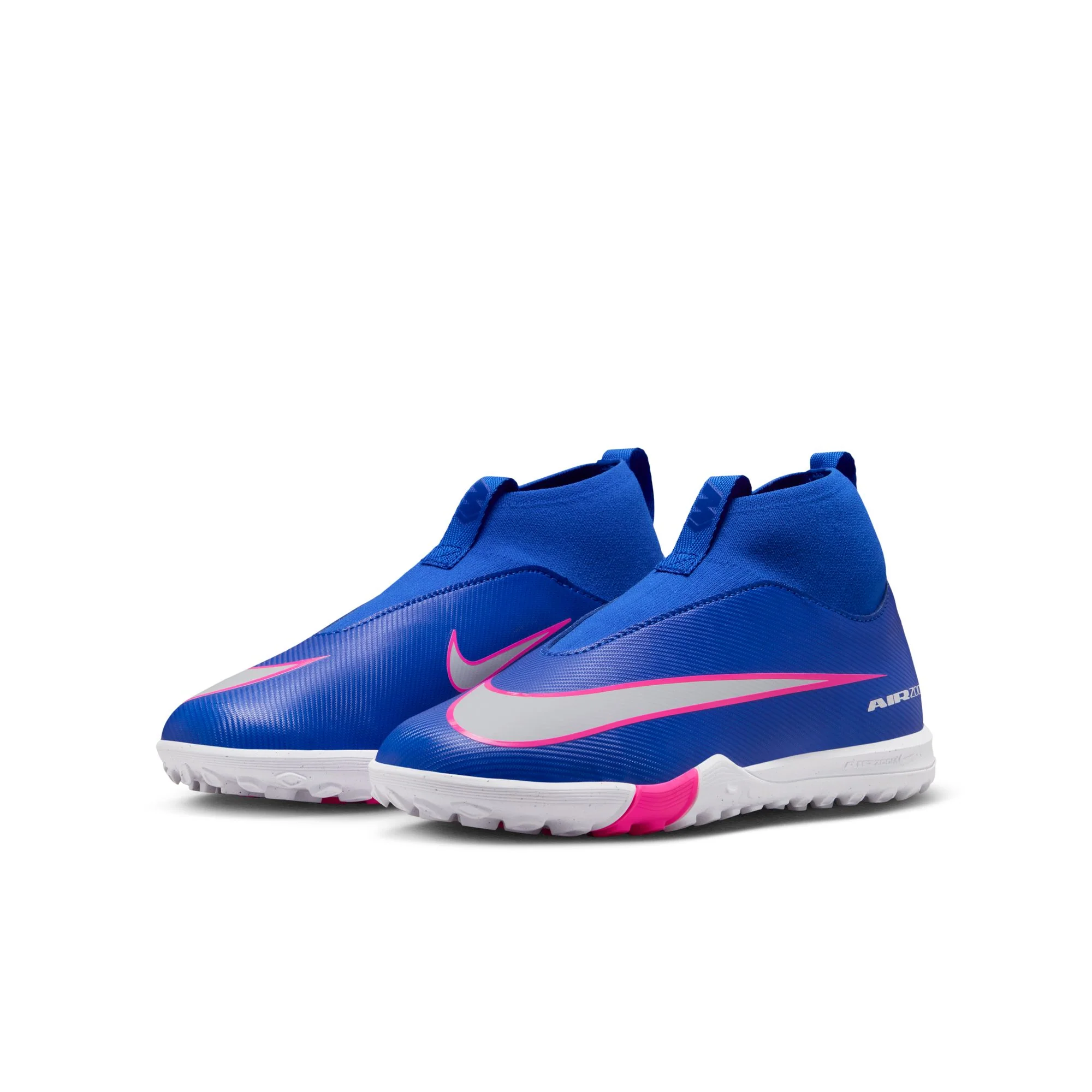 Nike Junior Zoom Mercurial Superfly 10 Academy TF Turf Soccer Cleats- Racer Blue/White - Image 4