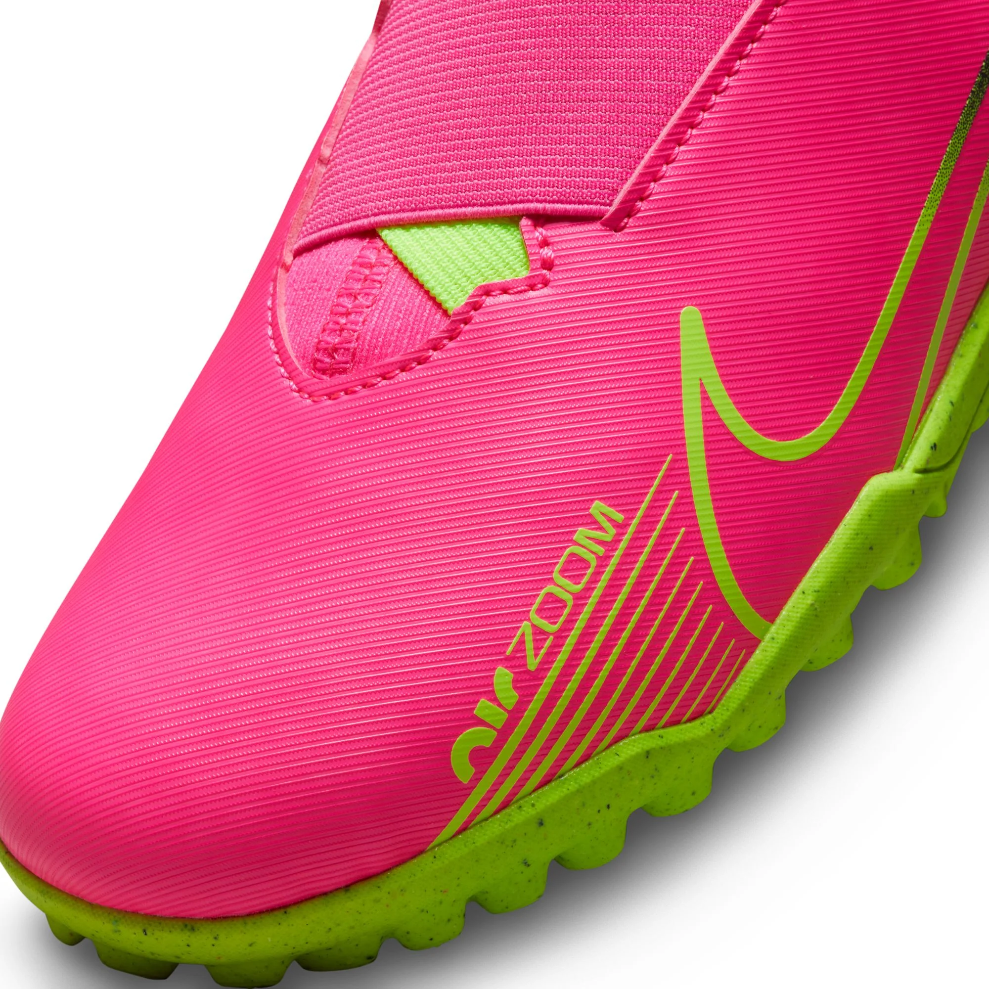 Nike Junior Zoom Mercurial Vapor 15 Academy TF Turf Soccer Shoes -PinkBlast/Volt - Image 7