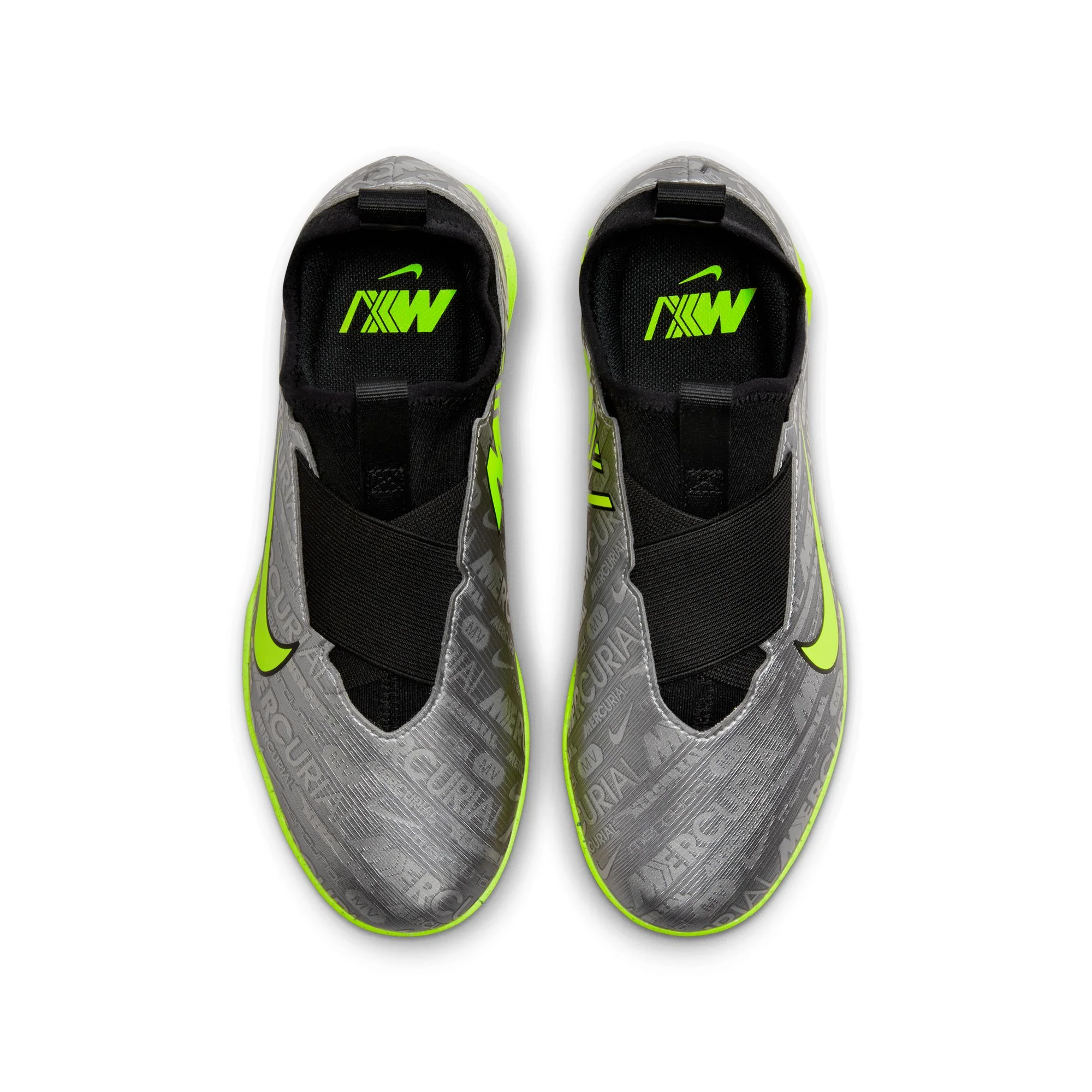 Nike Junior Zoom Vapor 15 Academy XXV TF Turf Shoes - MetallicSilver/Volt/Black - Image 3