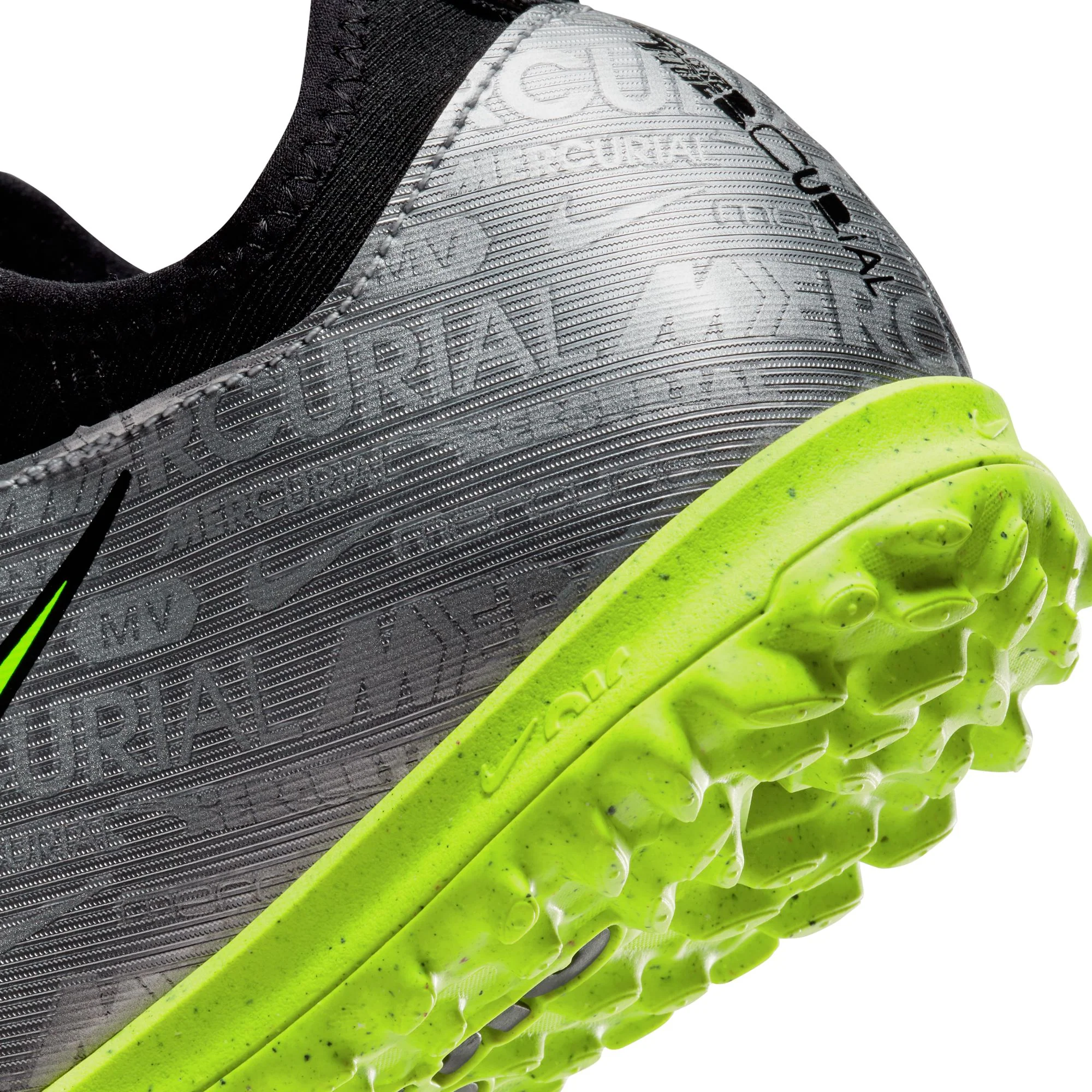 Nike Junior Zoom Vapor 15 Academy XXV TF Turf Shoes - MetallicSilver/Volt/Black - Image 8
