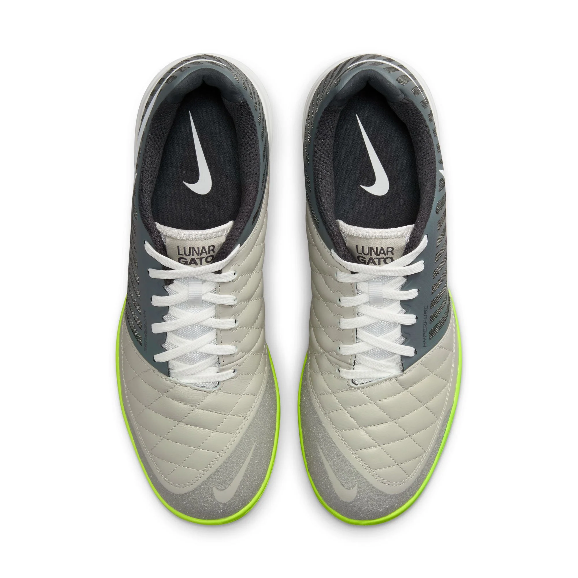 Nike Lunar Gato IN Indoor Soccer Shoes- Smoke Grey/White/Yellow/Anthracite - Image 3
