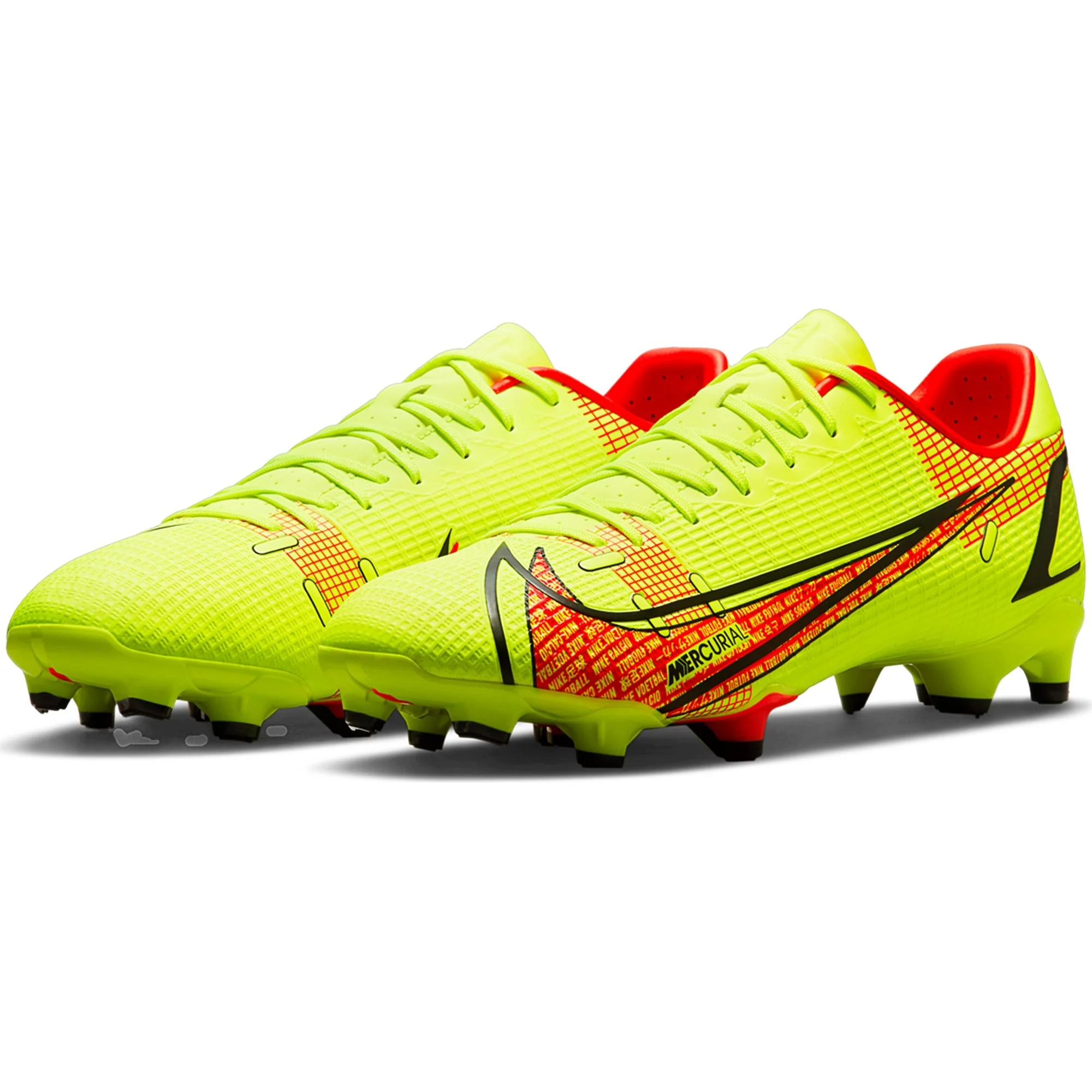 Nike Mercurial Vapor 14 Academy FG/MG Soccer Cleat -  Volt/Black/Bright Crimson - Image 4