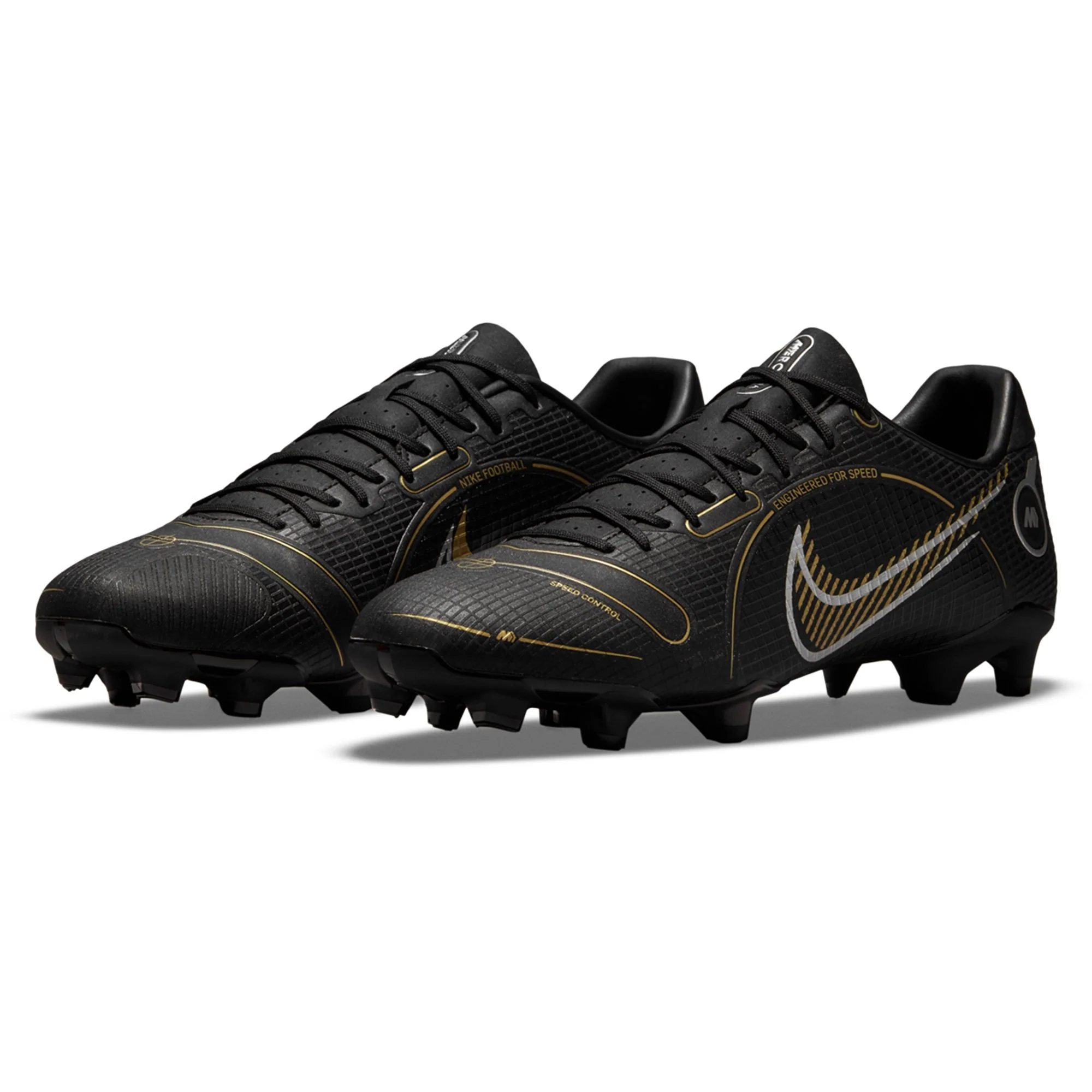 Nike Mercurial Vapor 14 Academy FG/MG Soccer Cleats - Black/MetallicGrey/MetallicGold - Image 4