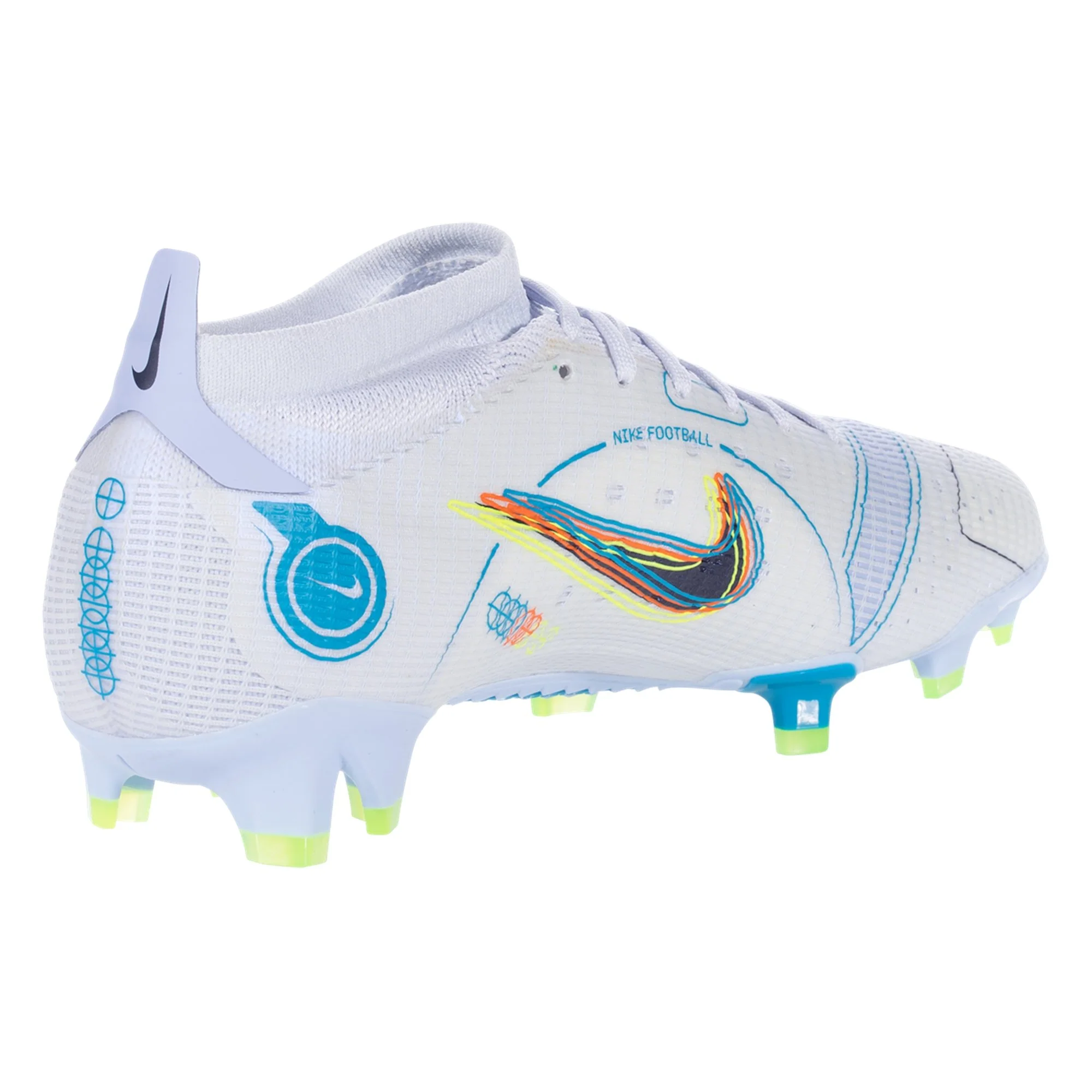 Nike Mercurial Vapor 14 Pro FG Firm Ground Soccer Cleats - Grey/Blackened Blue/Light Marine/Laser Blue/Rush Orange/Volt - Image 5