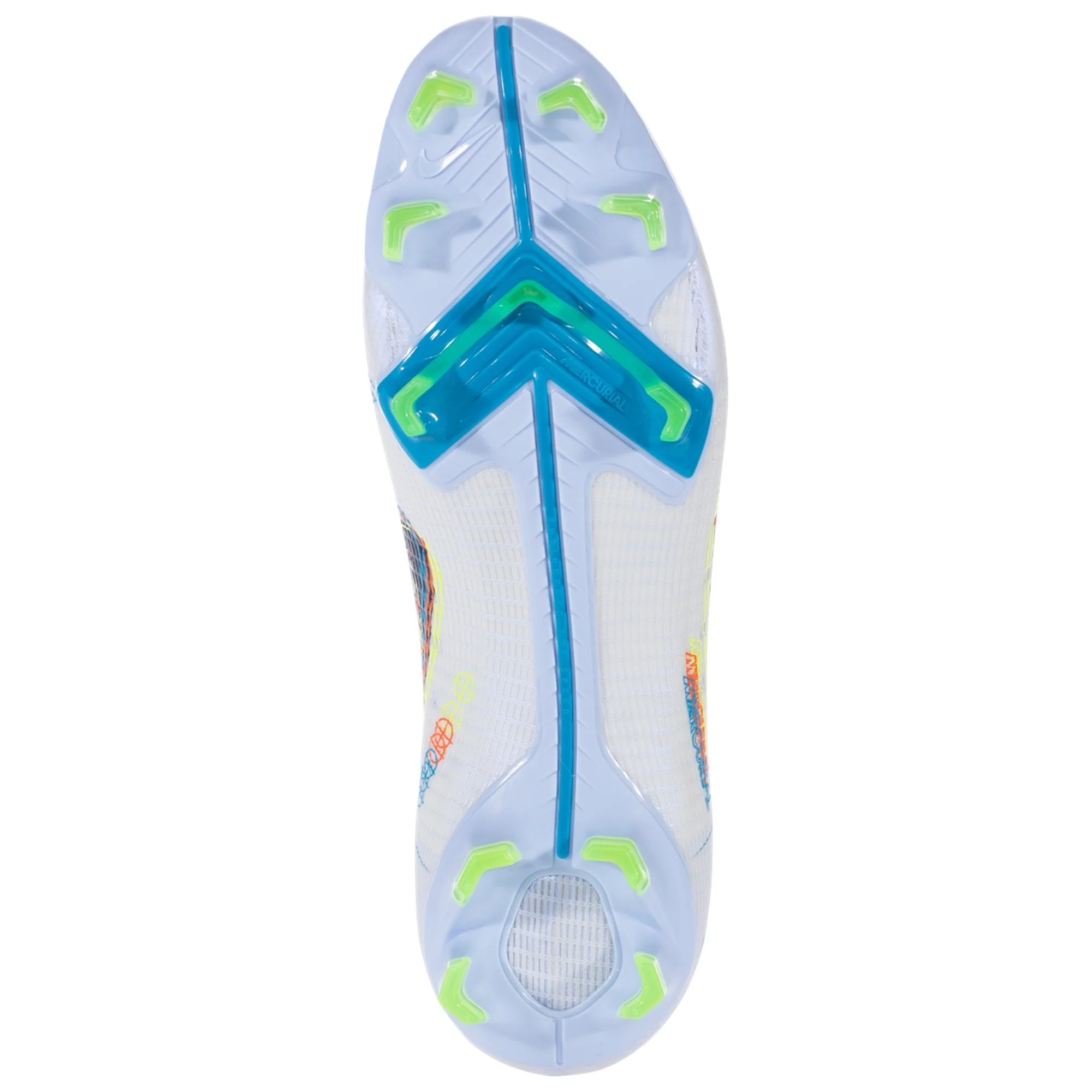 Nike Mercurial Vapor 14 Pro FG Firm Ground Soccer Cleats - Grey/Blackened Blue/Light Marine/Laser Blue/Rush Orange/Volt - Image 7