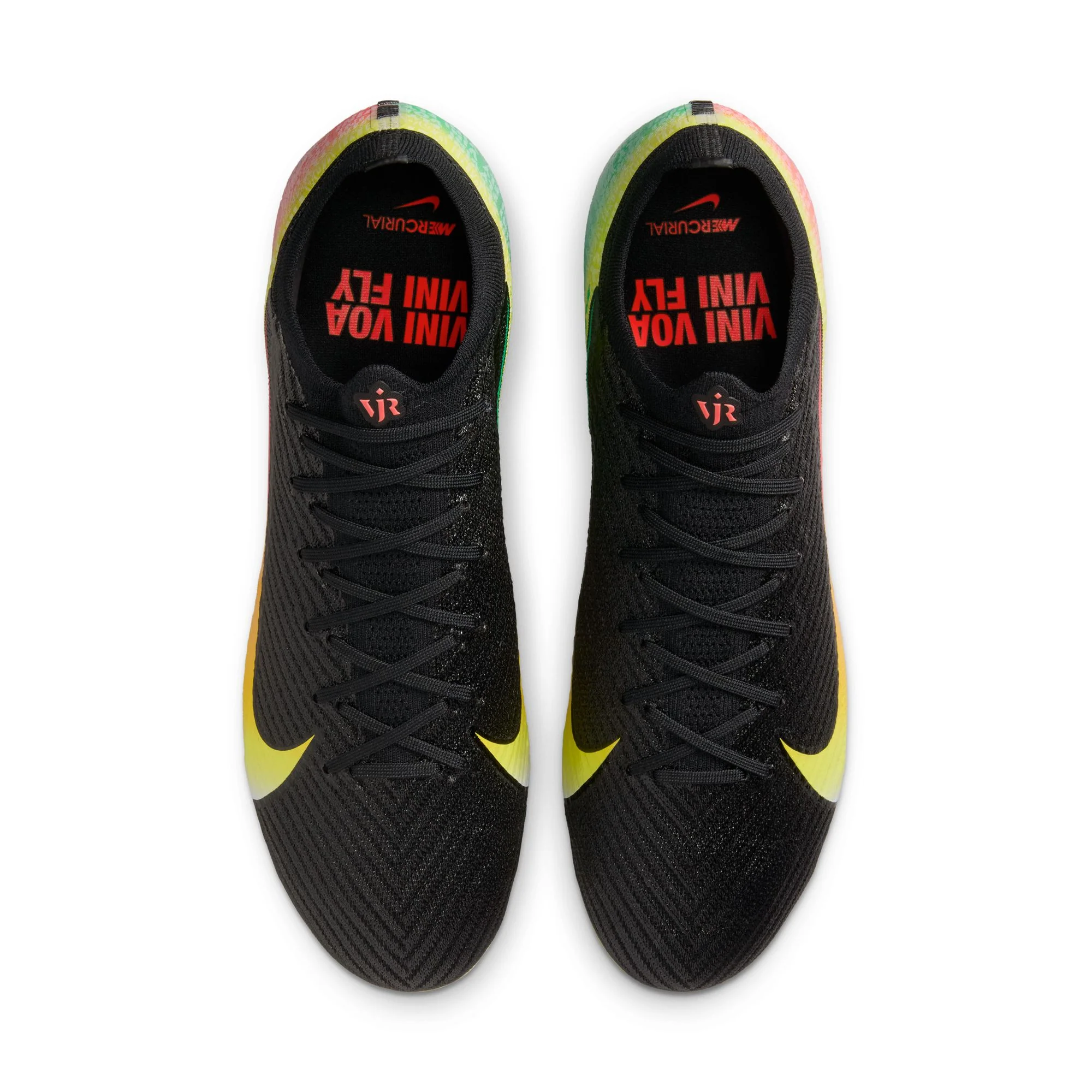Nike Mercurial Vapor 16 Elite Vini JR FG Firm Ground Soccer Cleats-Black/Dynamic/Yellow-Green/Spark-Soar - Image 3