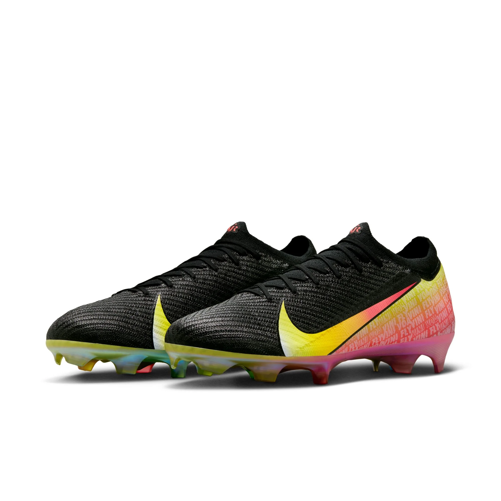 Nike Mercurial Vapor 16 Elite Vini JR FG Firm Ground Soccer Cleats-Black/Dynamic/Yellow-Green/Spark-Soar - Image 4