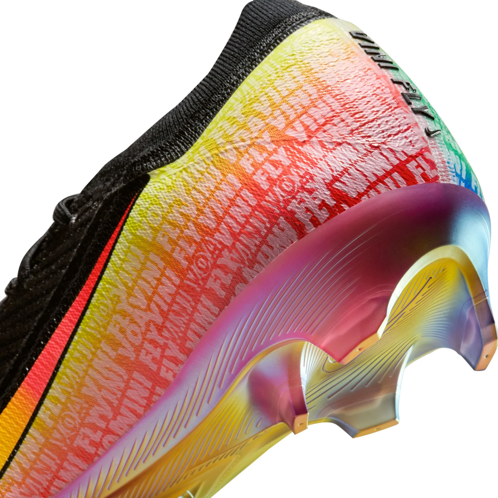 Nike Mercurial Vapor 16 Elite Vini JR FG Firm Ground Soccer Cleats-Black/Dynamic/Yellow-Green/Spark-Soar - Image 9