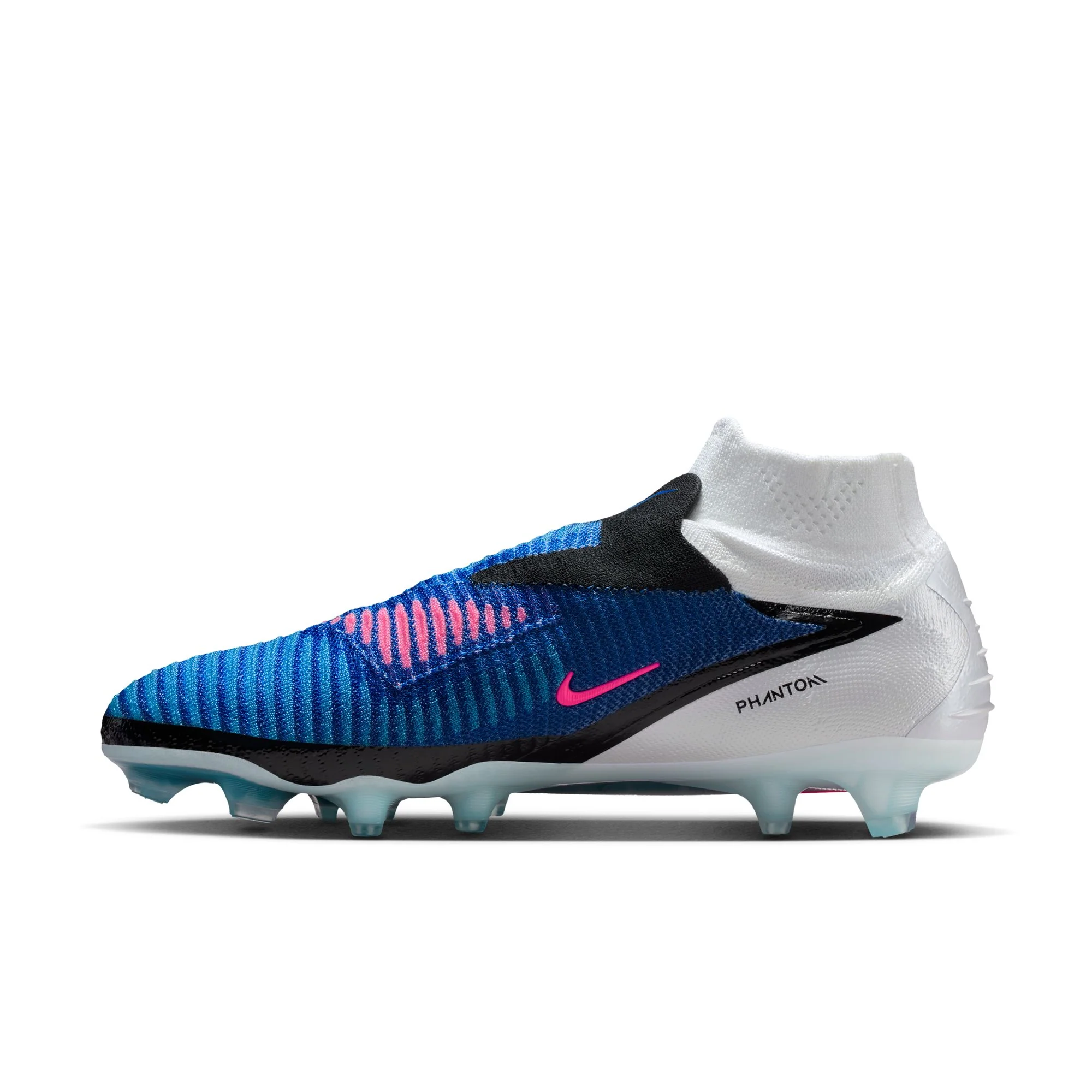 Nike Phantom 6 High Elite FG Firm Ground Soccer Cleats - Racer Blue/Pink Blast/White - Image 2