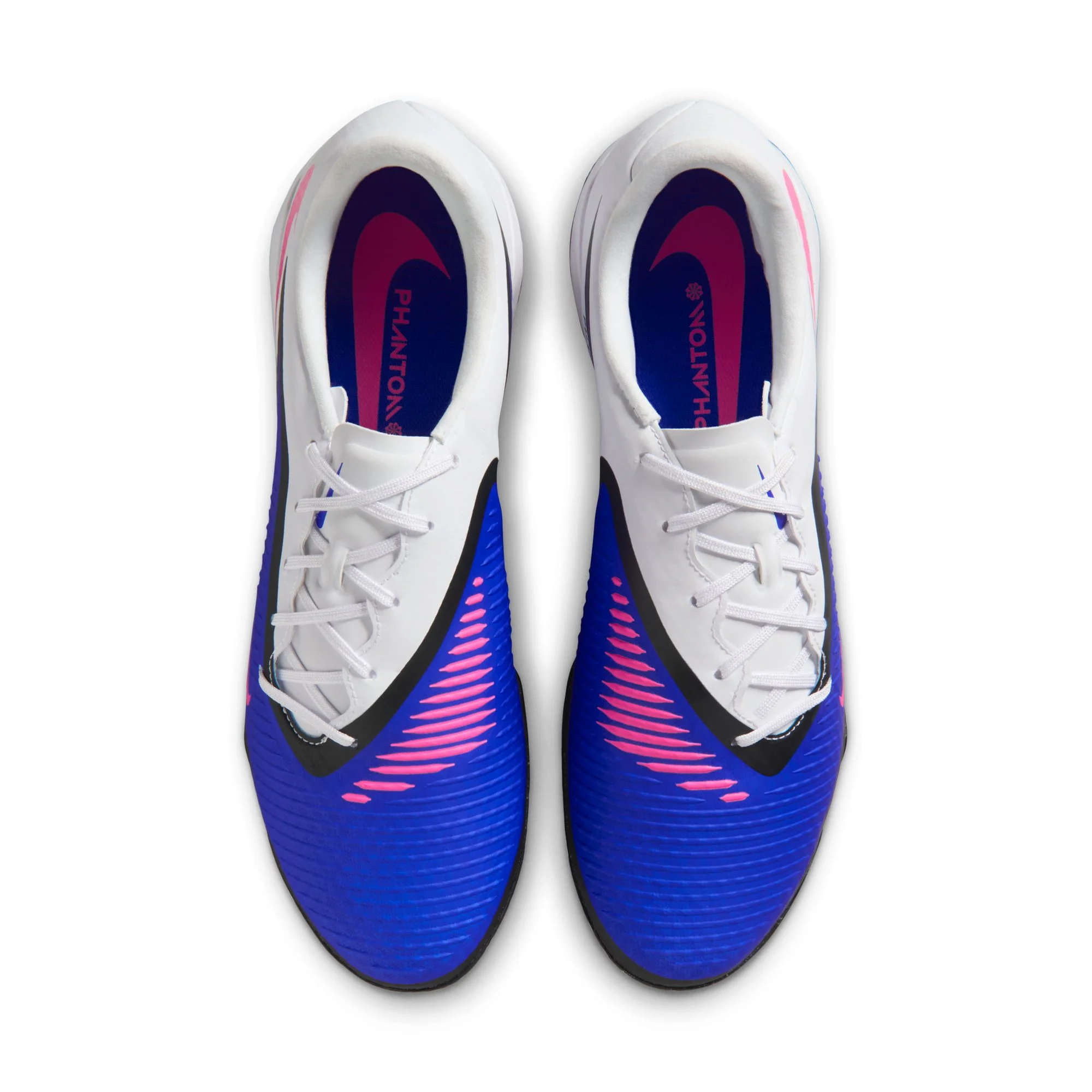 Nike Phantom 6 Low Academy TF Turf Soccer Cleats-Racer Blue/Pink Blast/White - Image 3