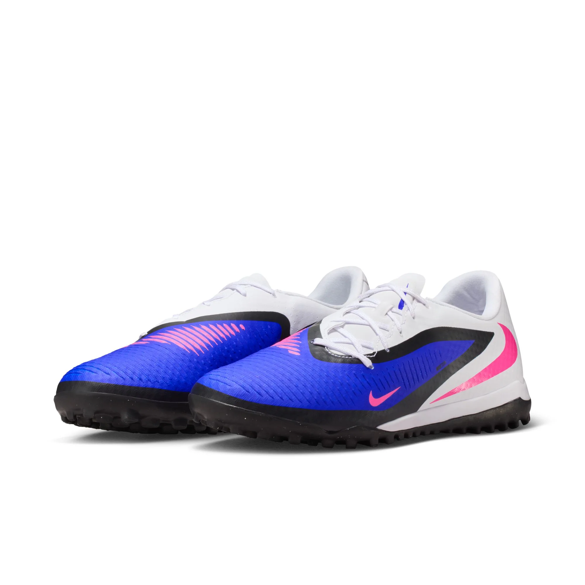 Nike Phantom 6 Low Academy TF Turf Soccer Cleats-Racer Blue/Pink Blast/White - Image 4