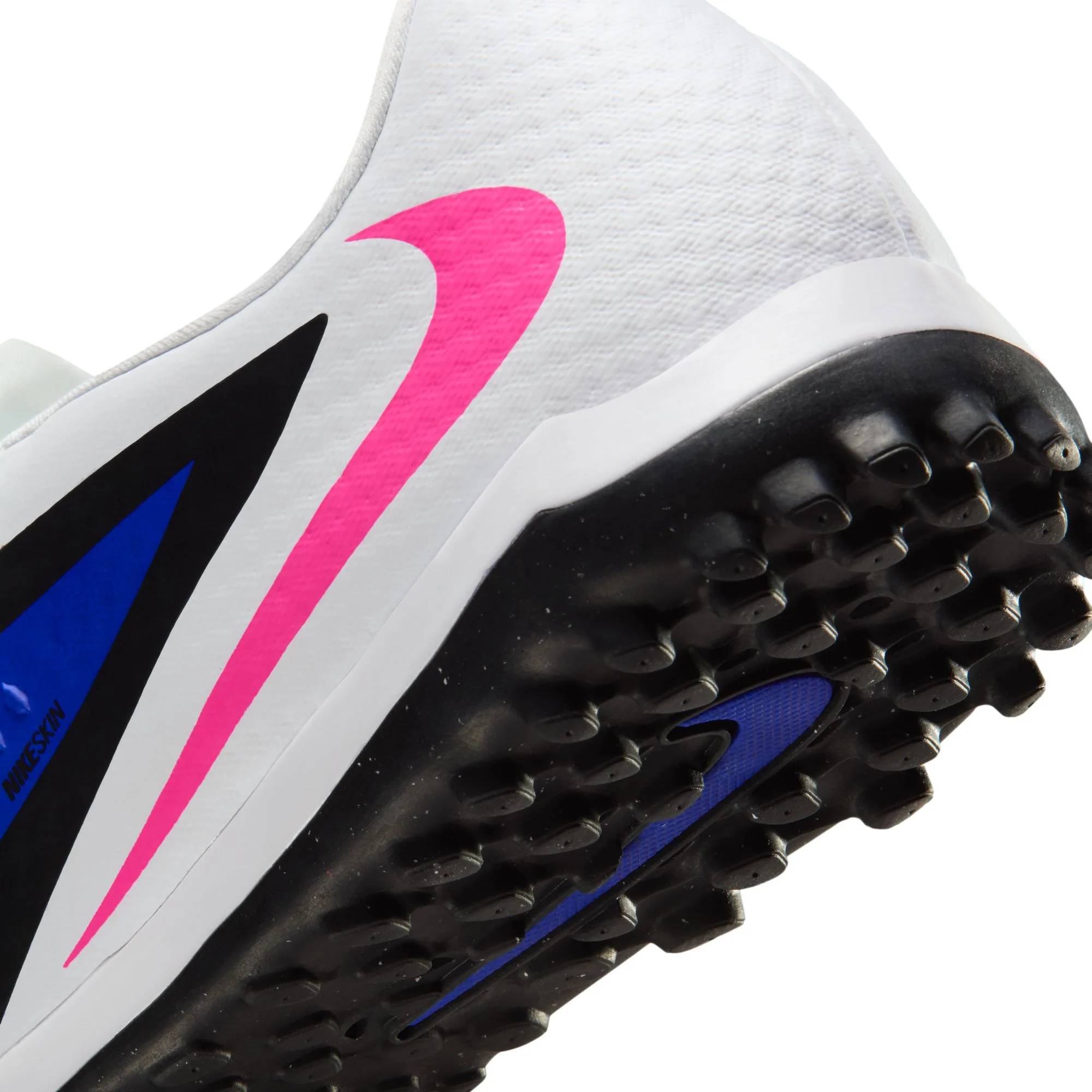 Nike Phantom 6 Low Academy TF Turf Soccer Cleats-Racer Blue/Pink Blast/White - Image 8
